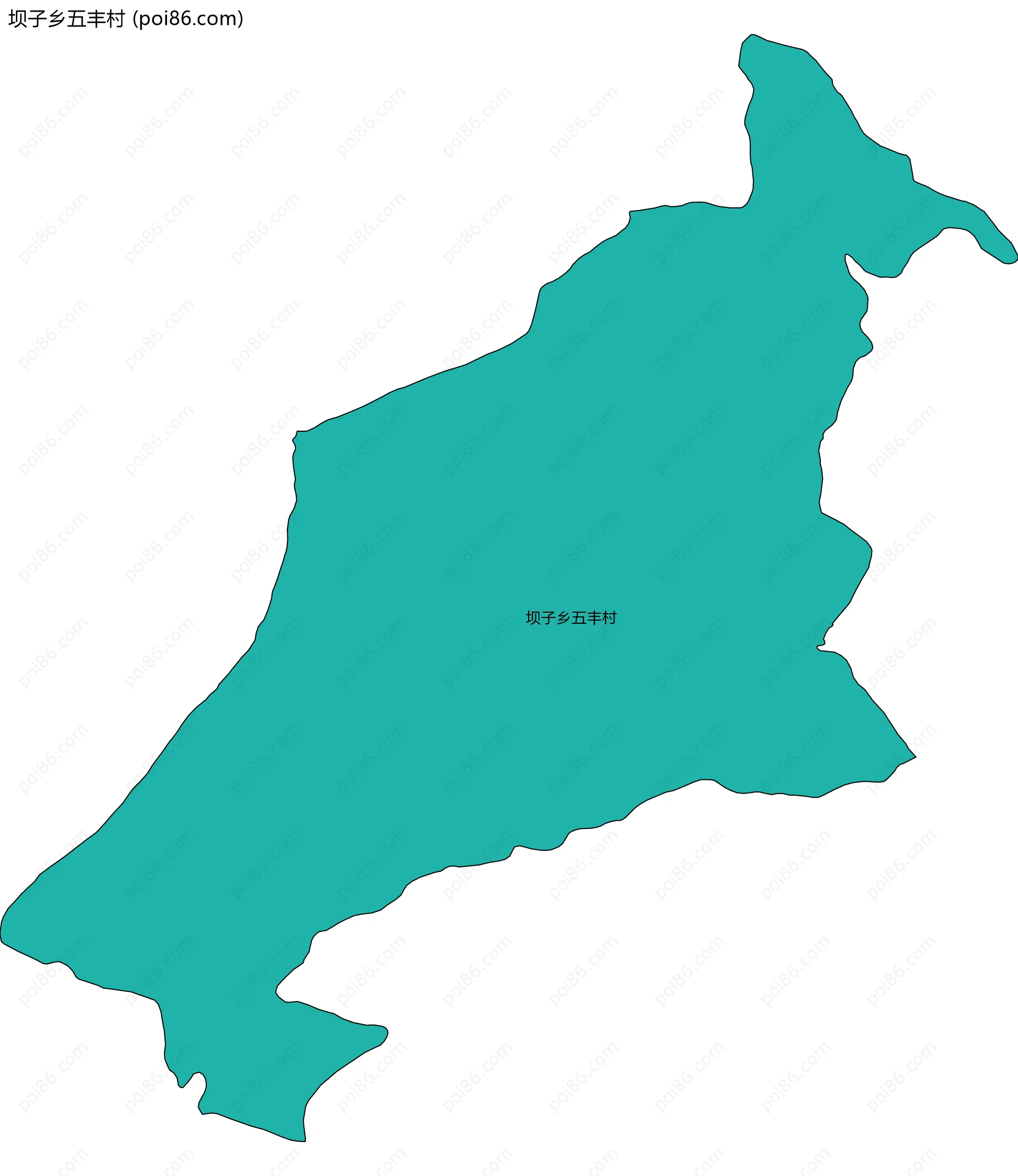 坝子乡五丰村边界地图