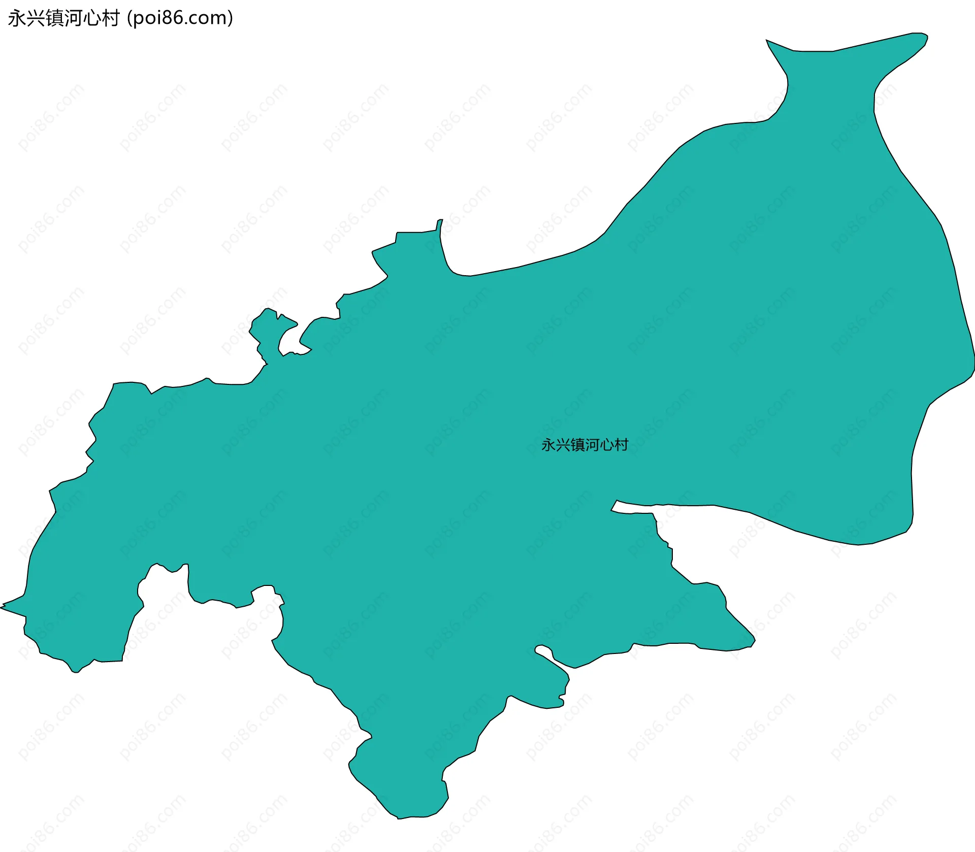 永兴镇河心村边界地图