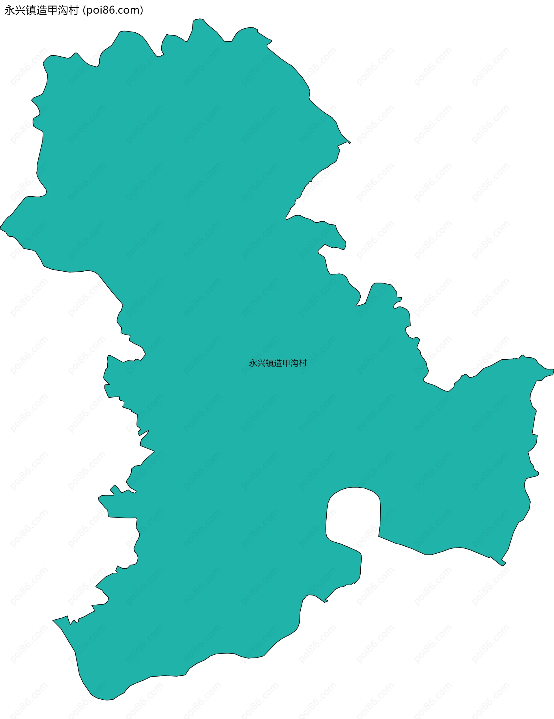 永兴镇造甲沟村边界地图