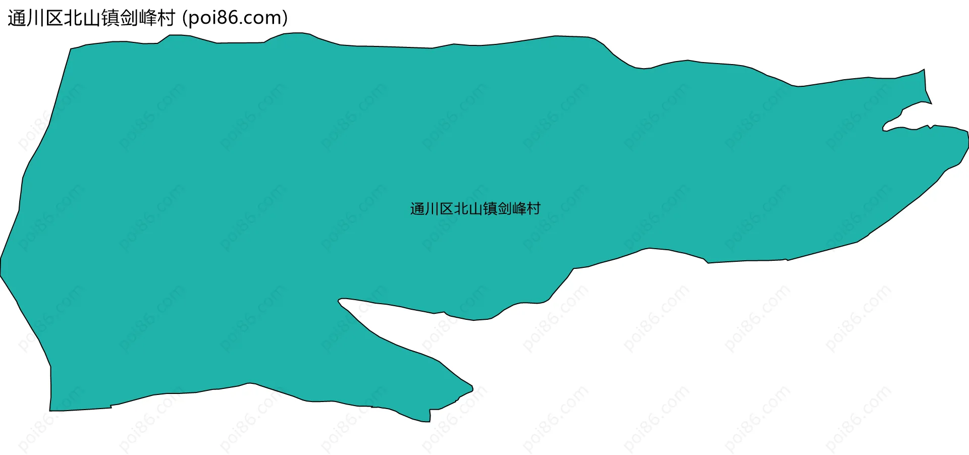 通川区北山镇剑峰村边界地图