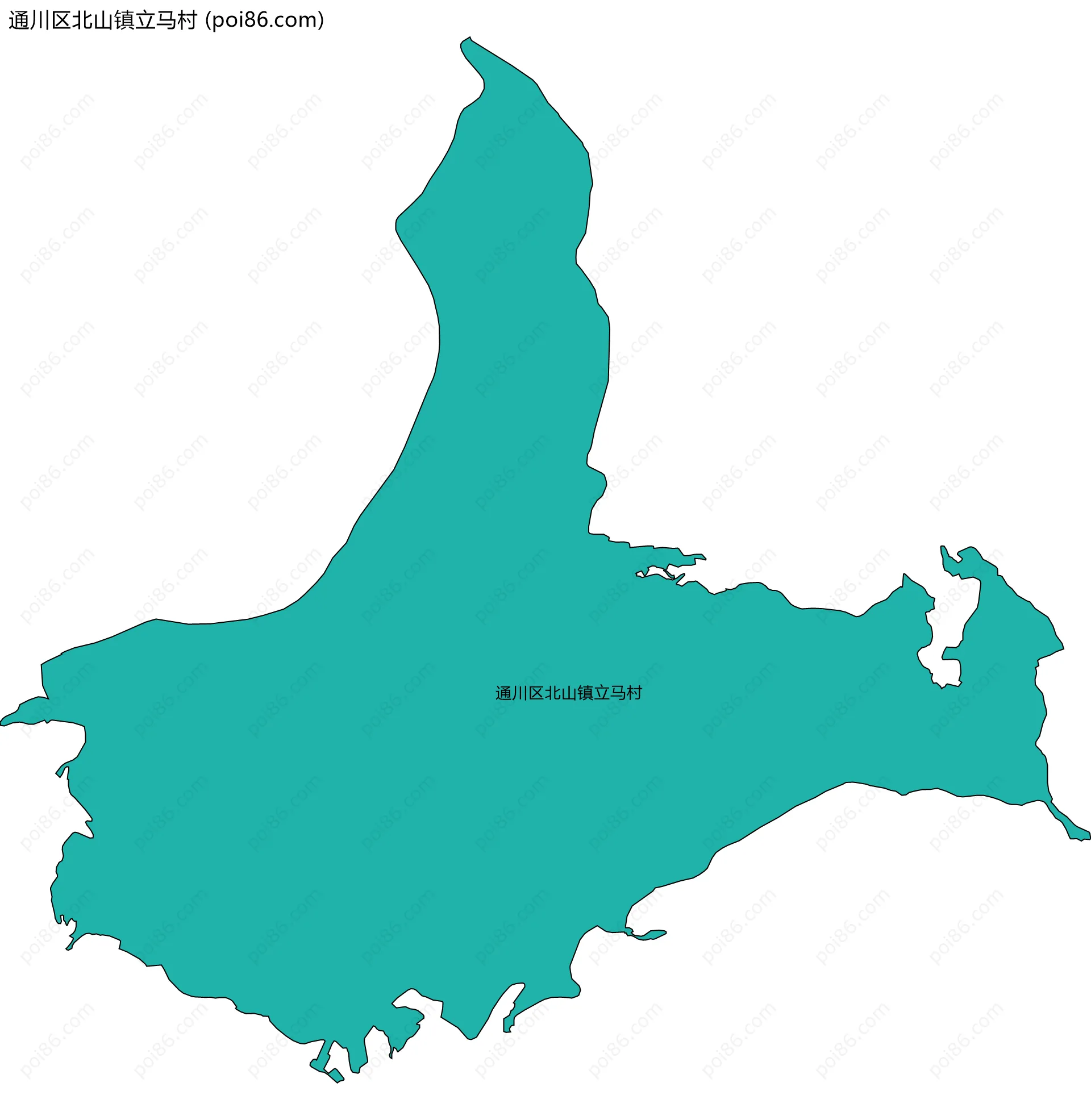 通川区北山镇立马村边界地图