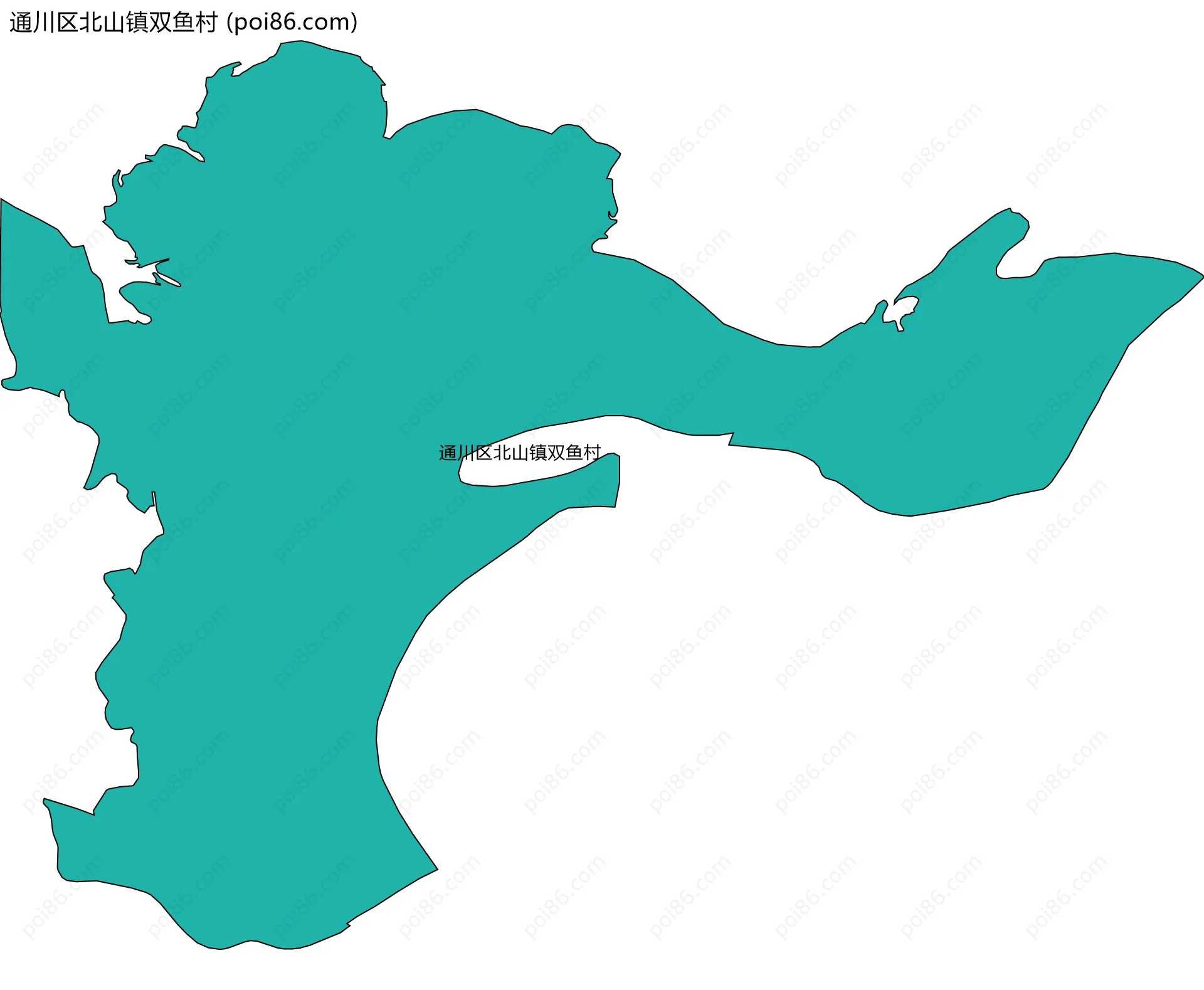 通川区北山镇双鱼村边界地图
