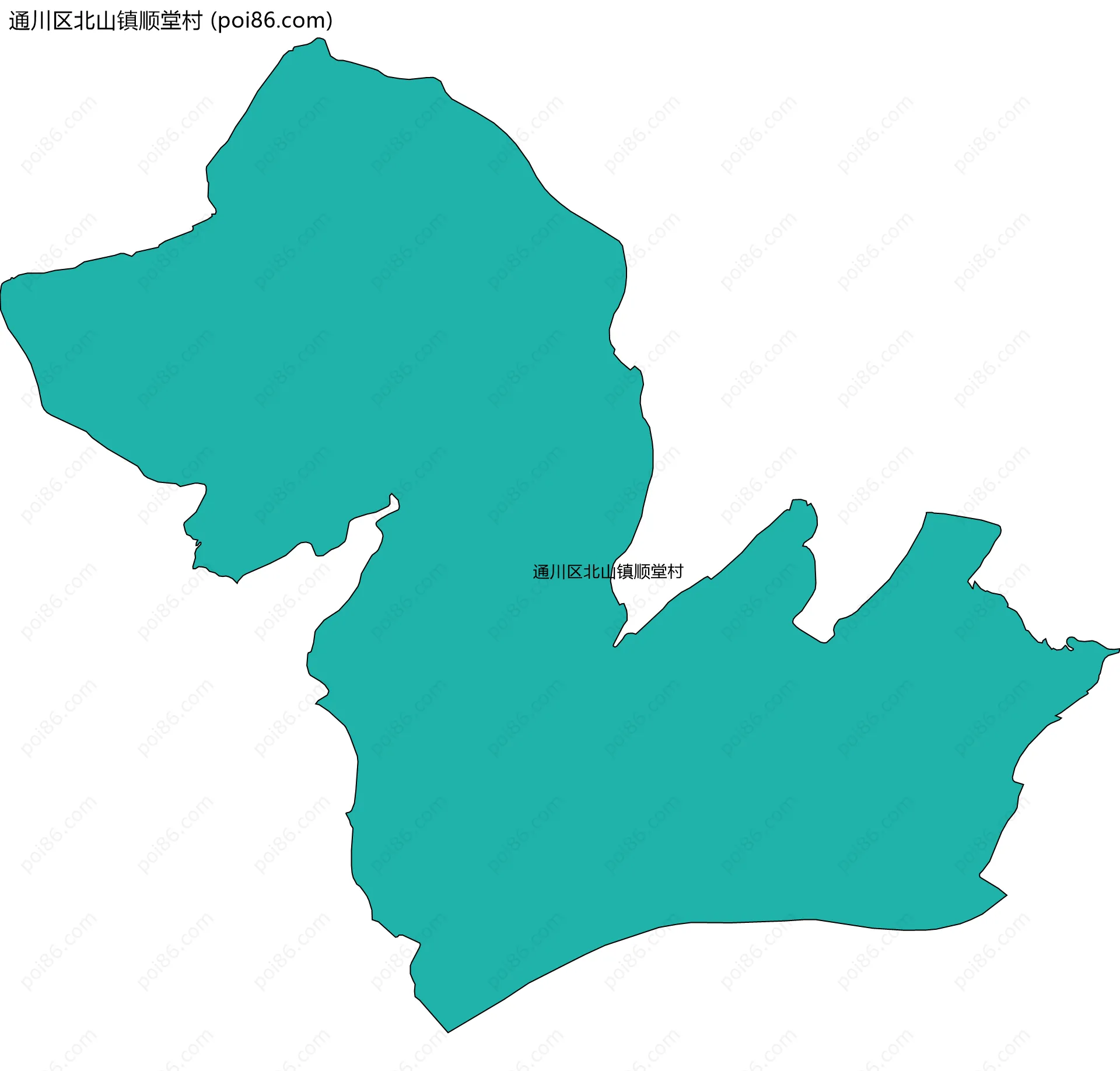通川区北山镇顺堂村边界地图