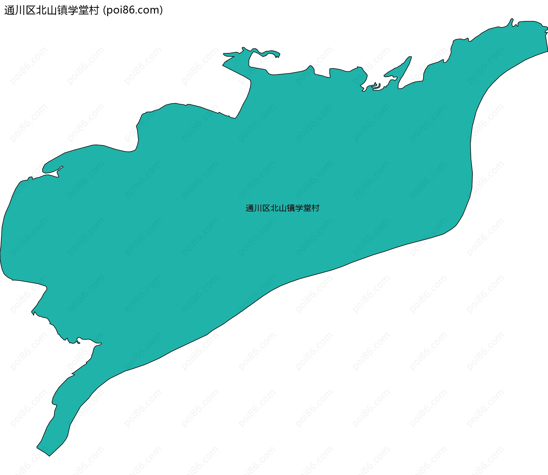 通川区北山镇学堂村边界地图
