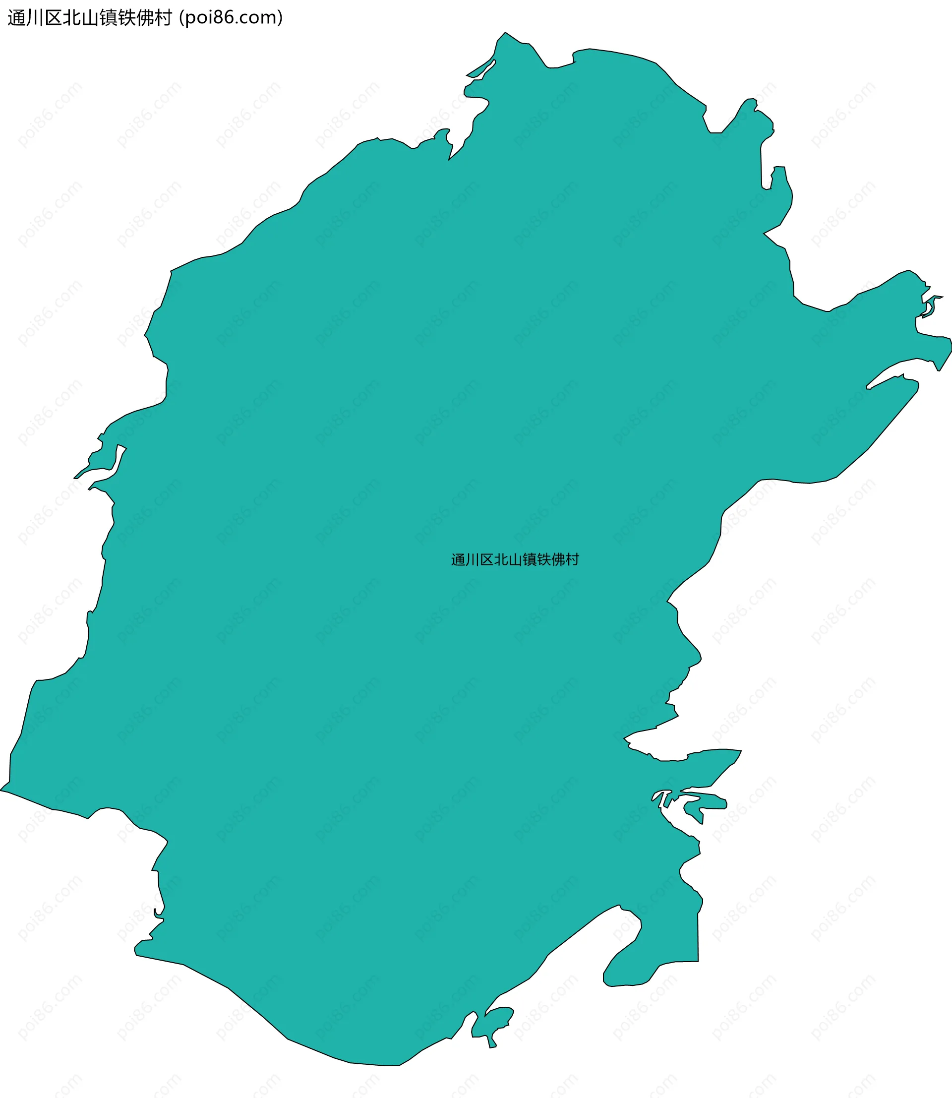 通川区北山镇铁佛村边界地图