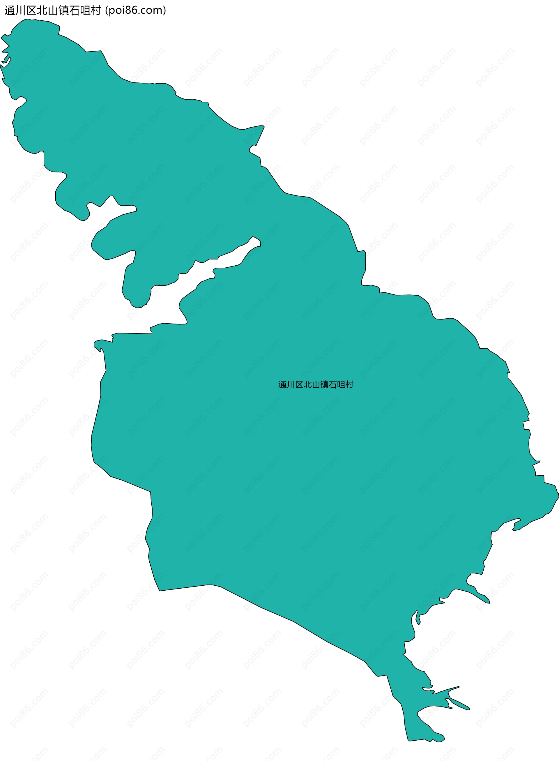 通川区北山镇石咀村边界地图