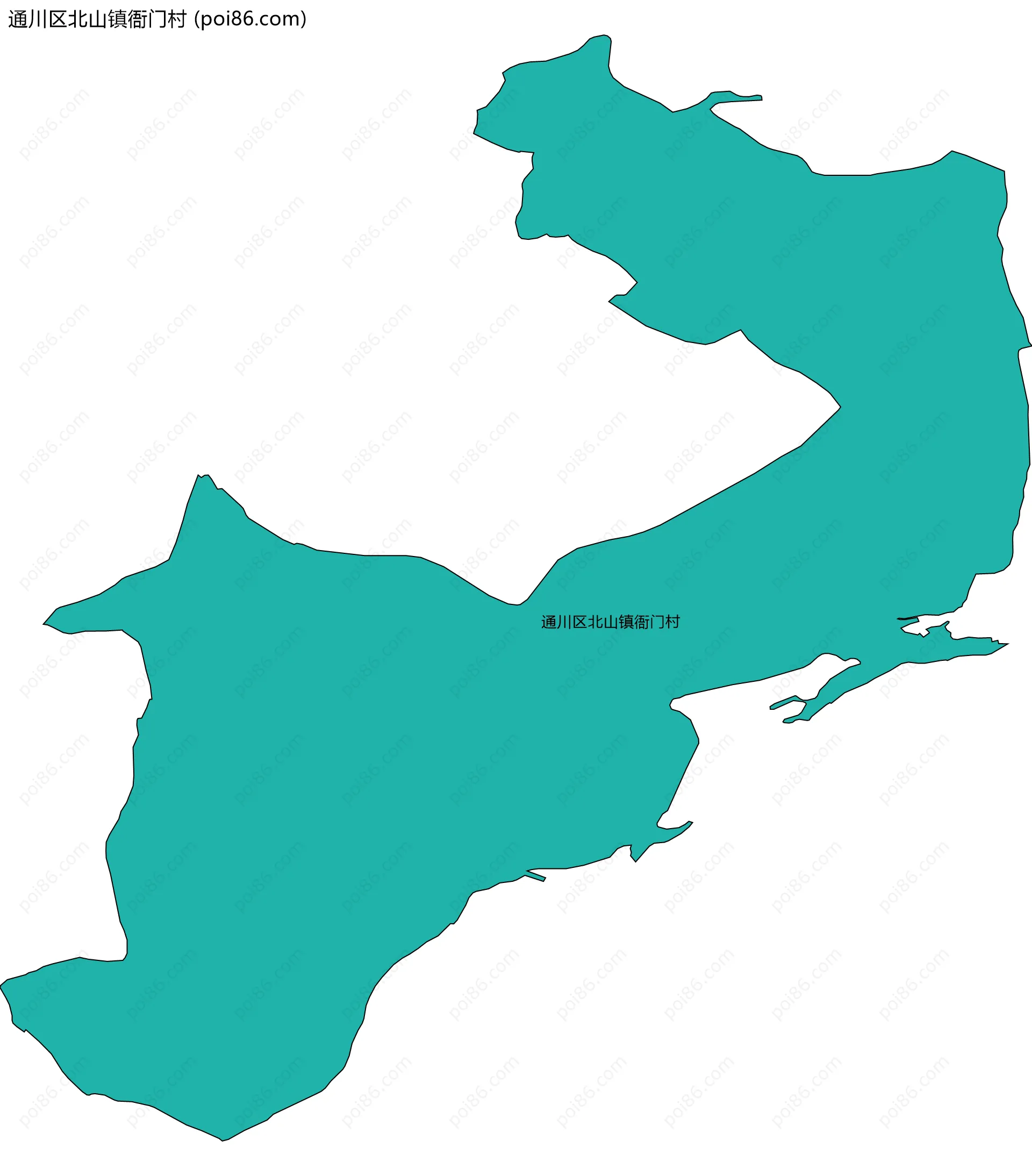 通川区北山镇衙门村边界地图