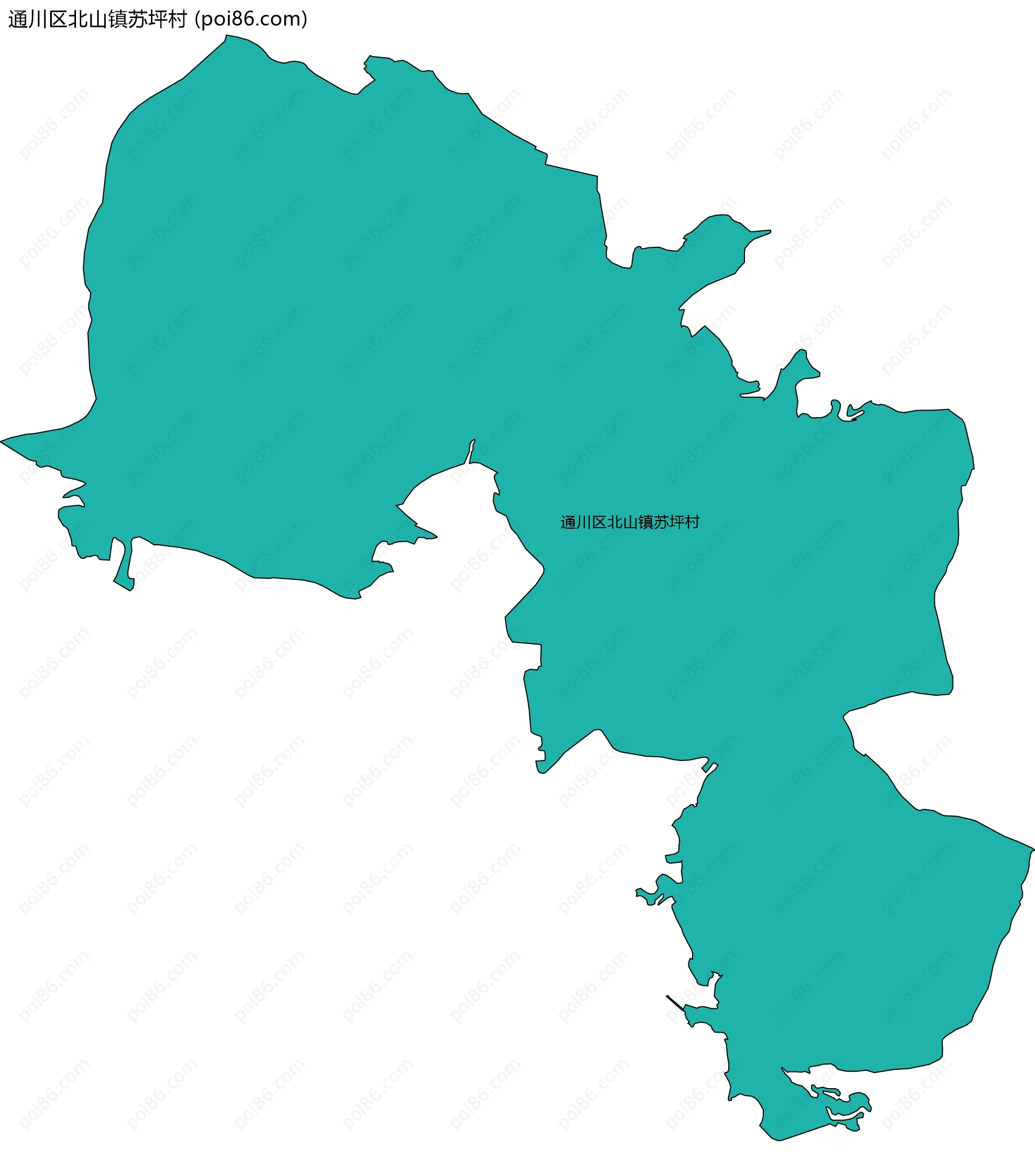 通川区北山镇苏坪村边界地图