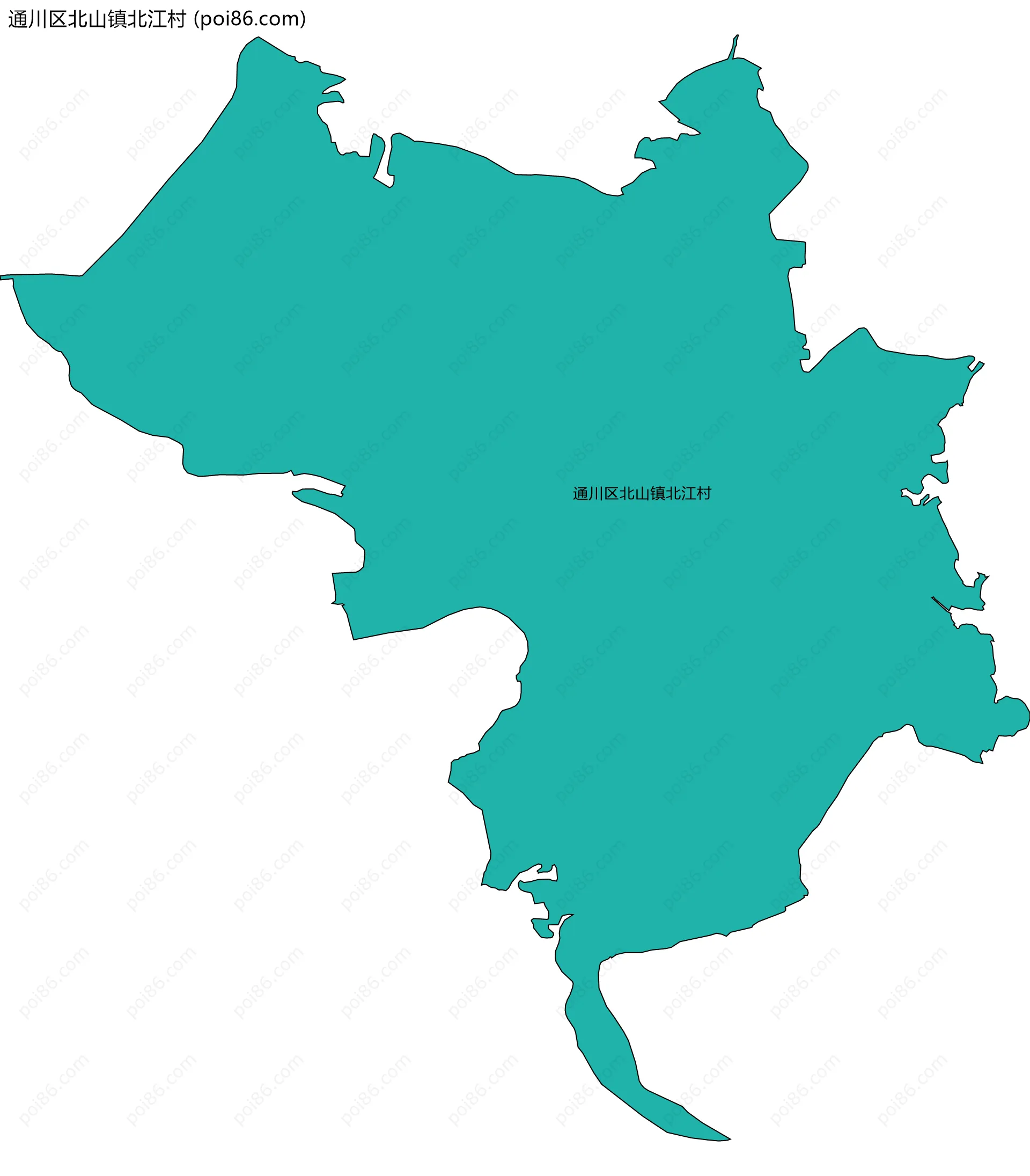 通川区北山镇北江村边界地图