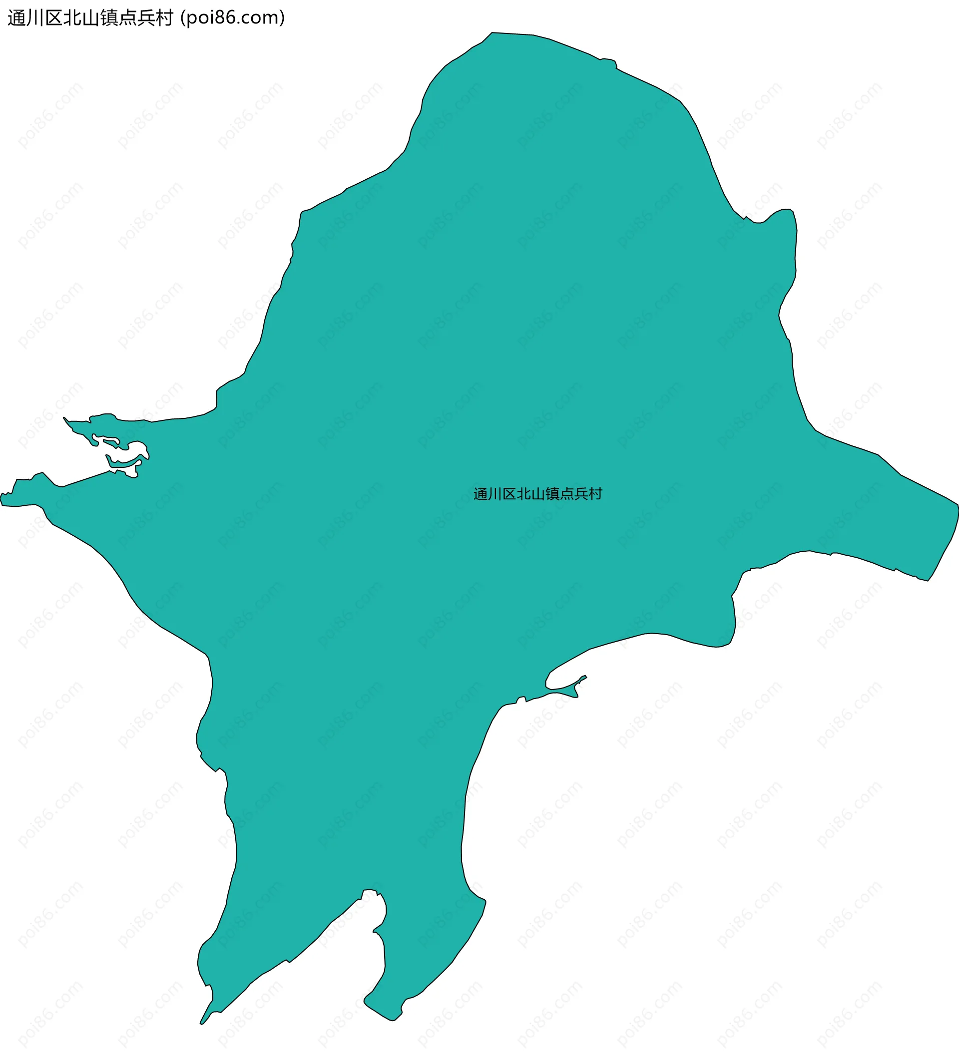 通川区北山镇点兵村边界地图