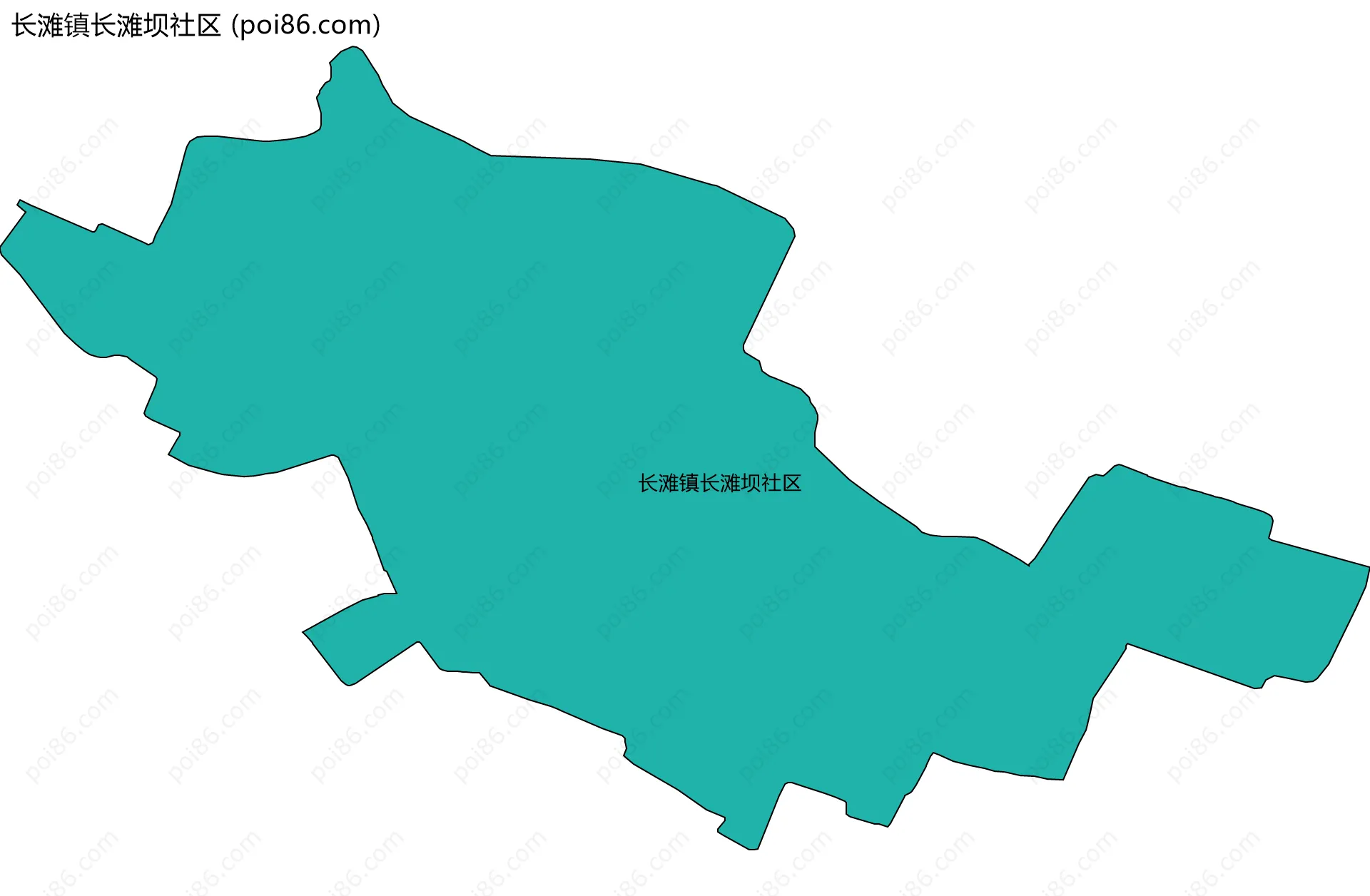 长滩镇长滩坝社区边界地图