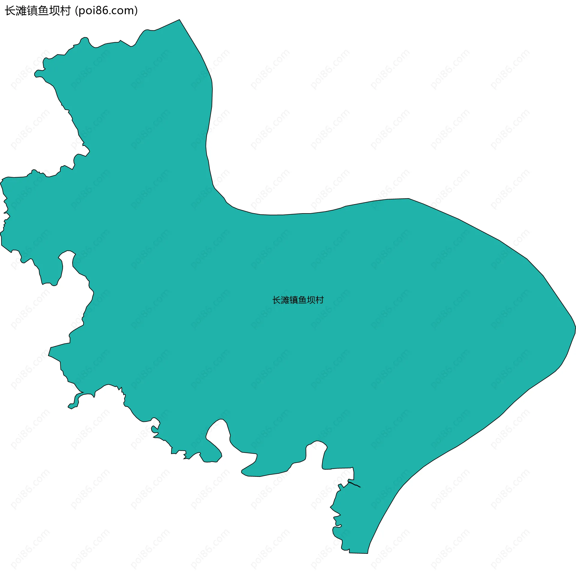 长滩镇鱼坝村边界地图