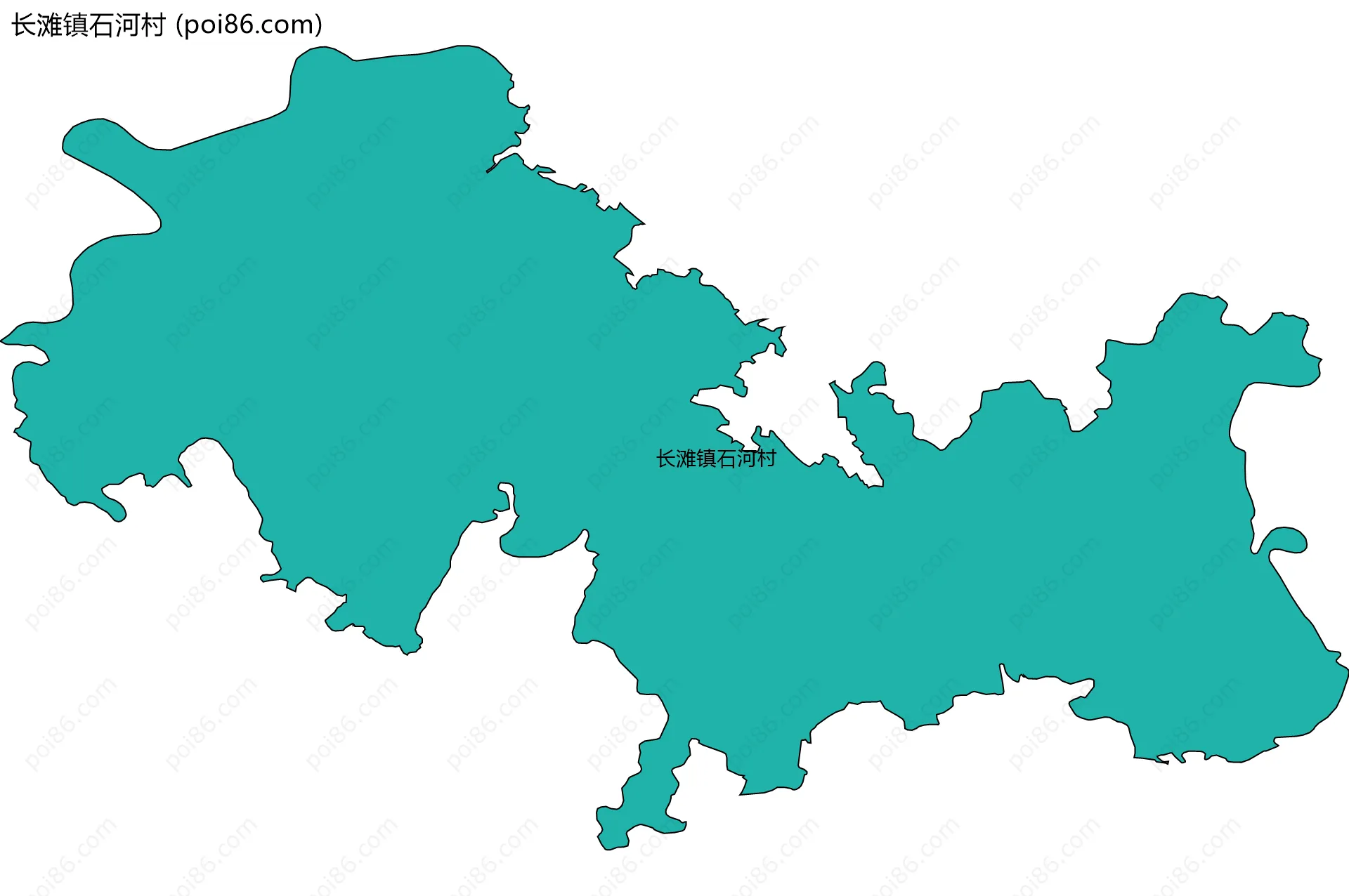 长滩镇石河村边界地图