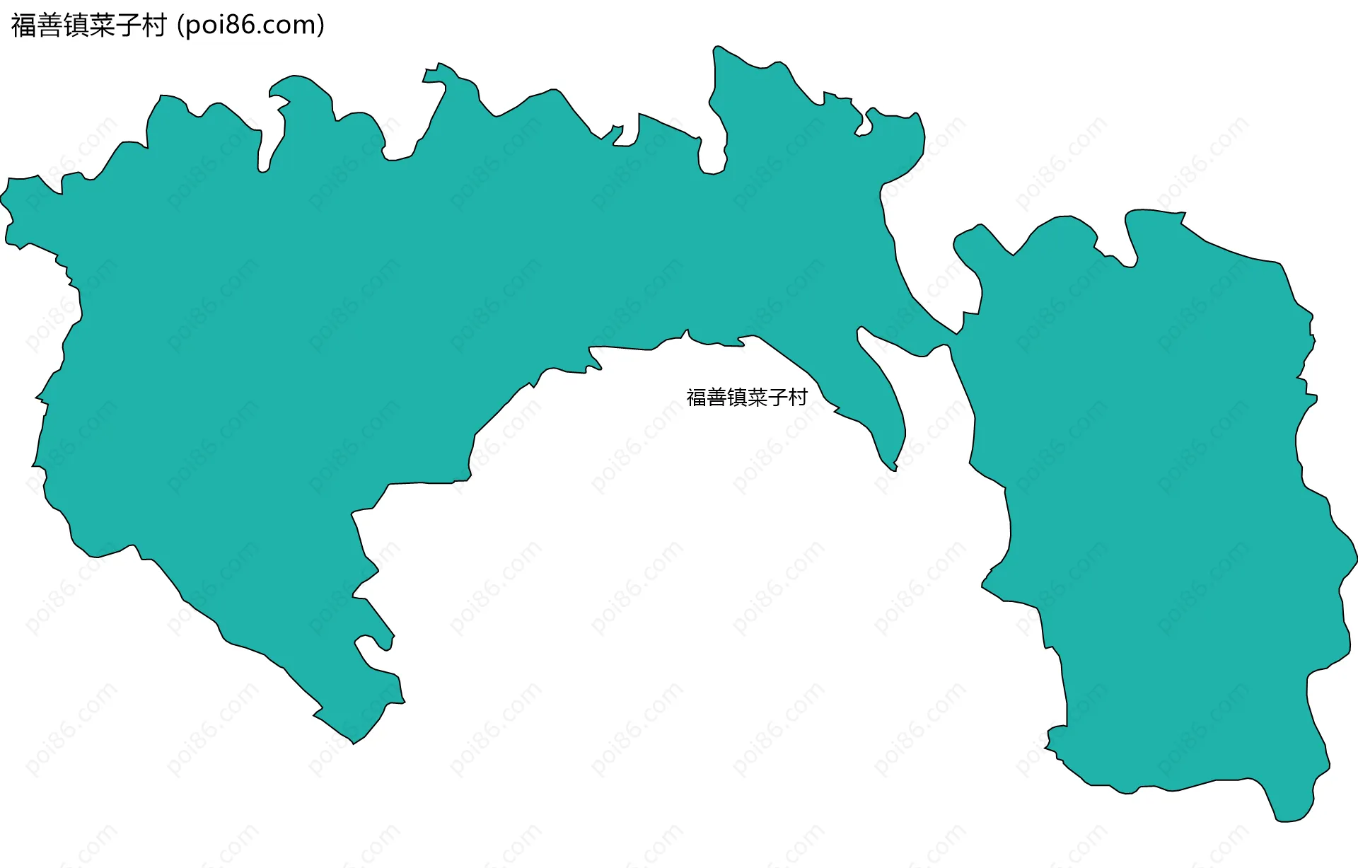 福善镇菜子村边界地图