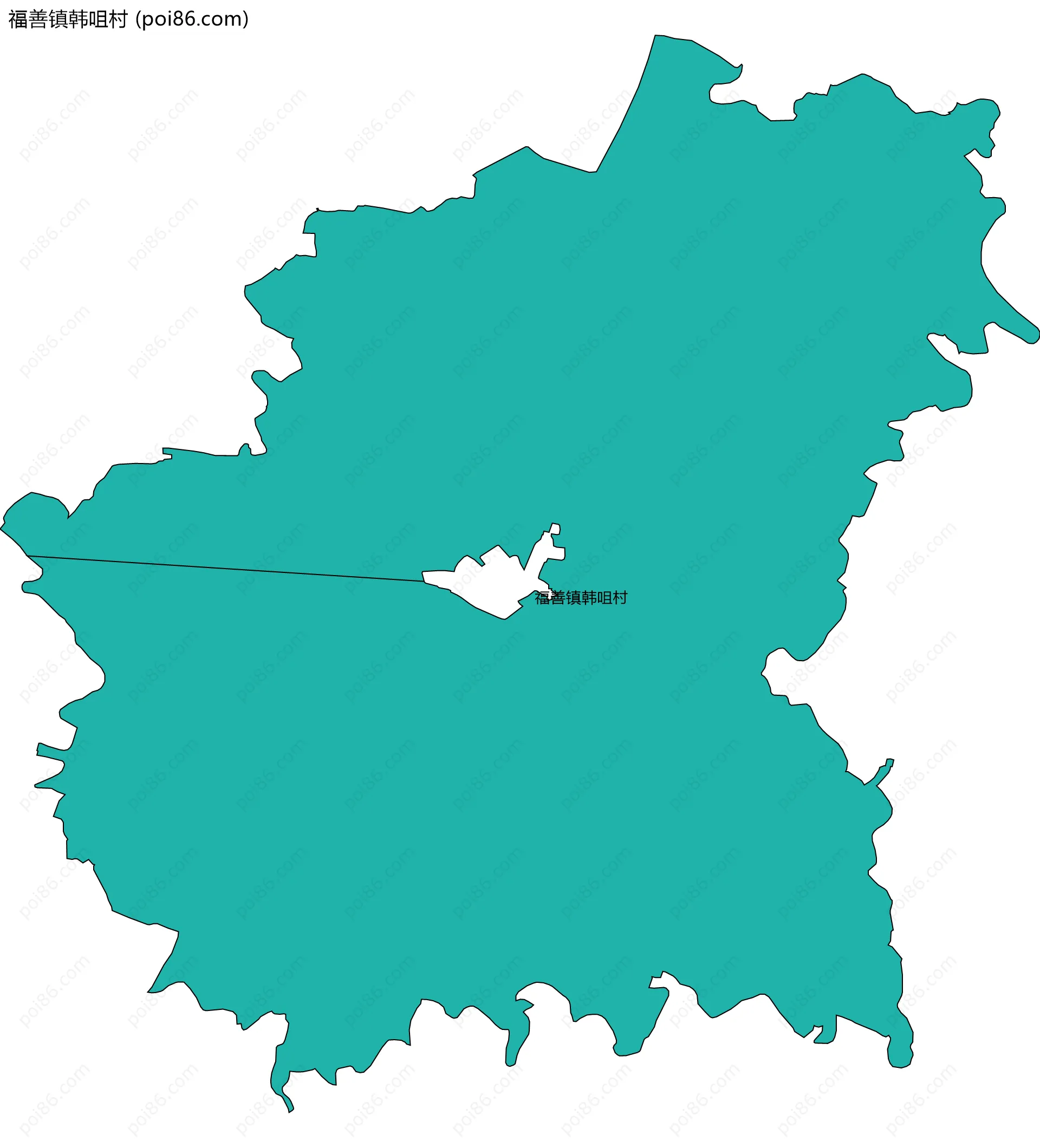 福善镇韩咀村边界地图