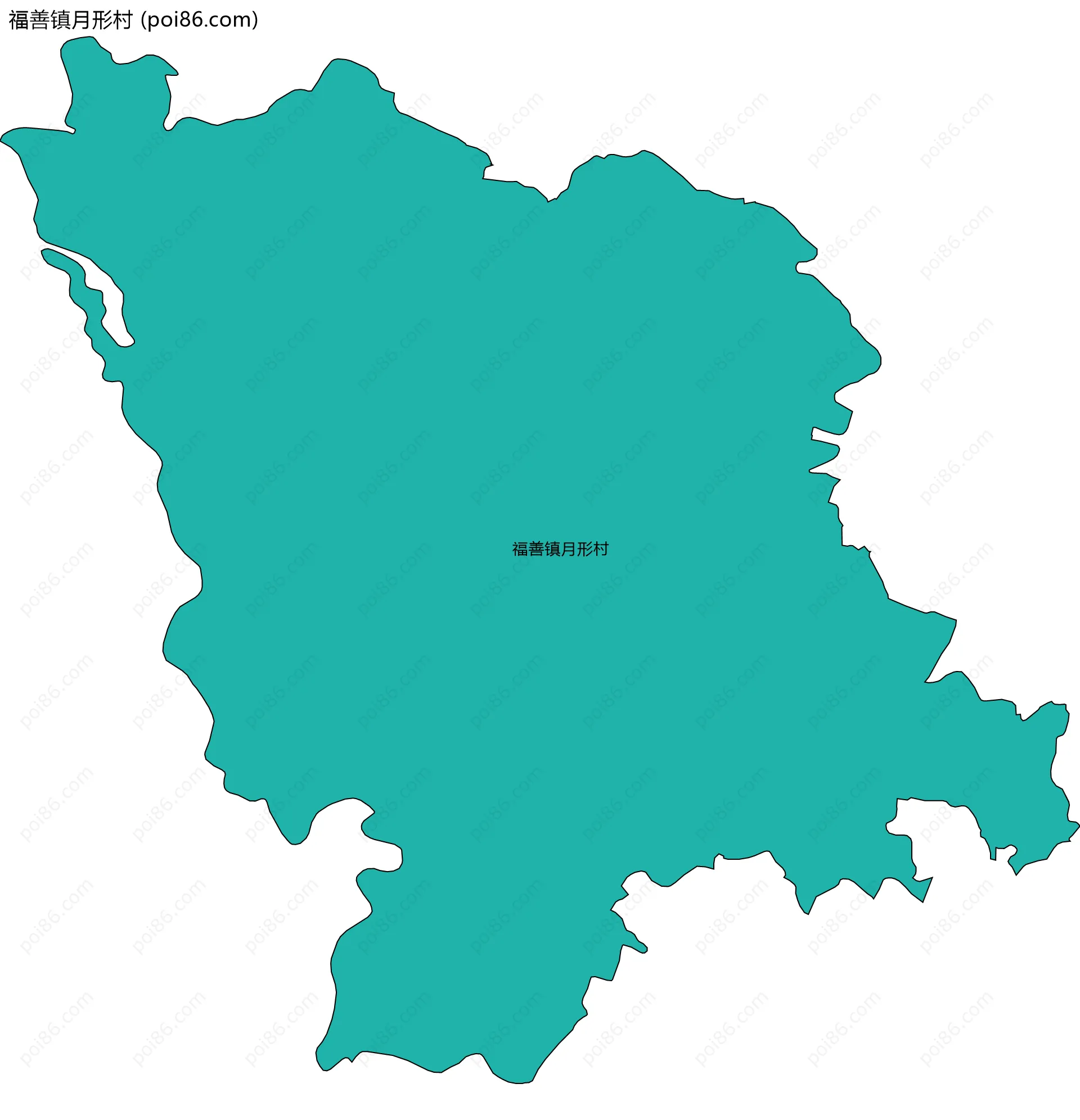 福善镇月形村边界地图