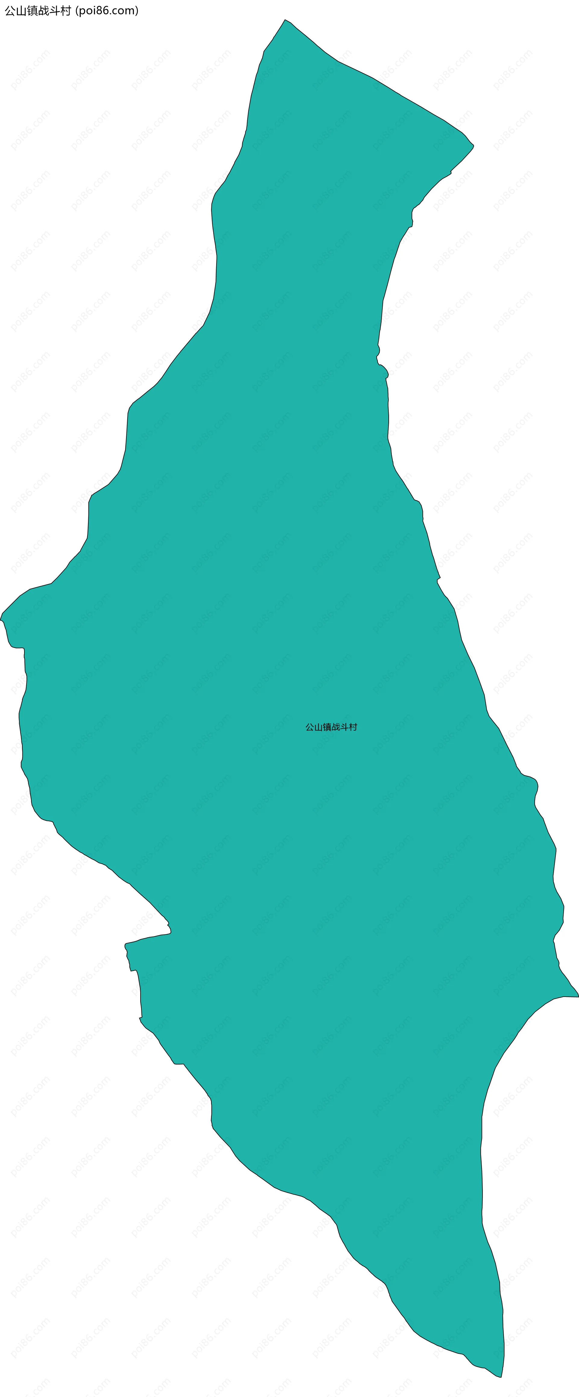 公山镇战斗村边界地图