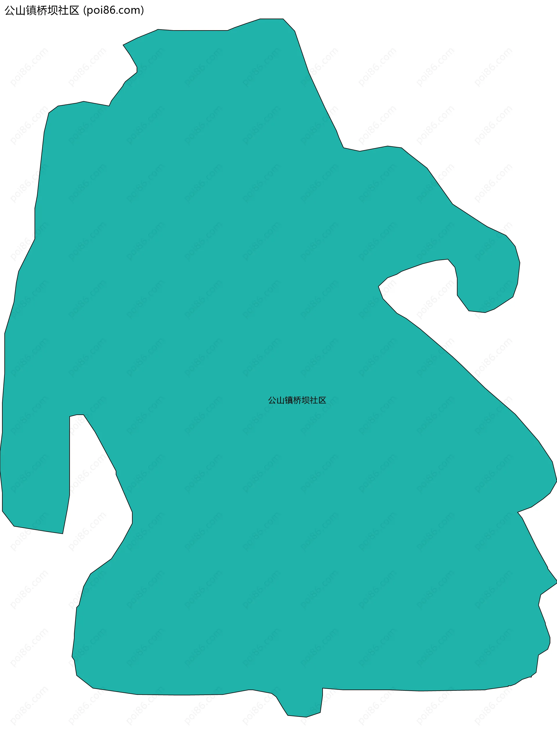 公山镇桥坝社区边界地图