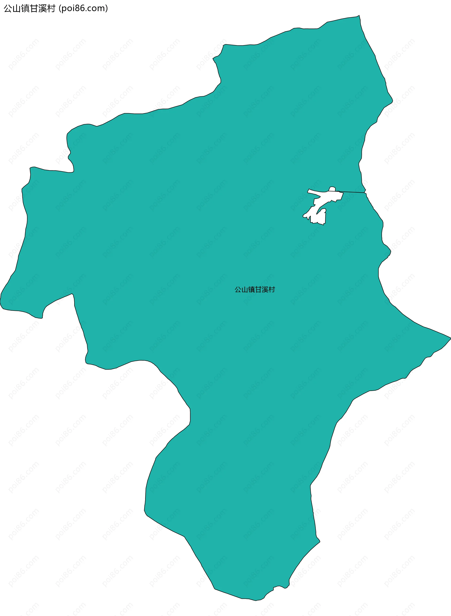 公山镇甘溪村边界地图