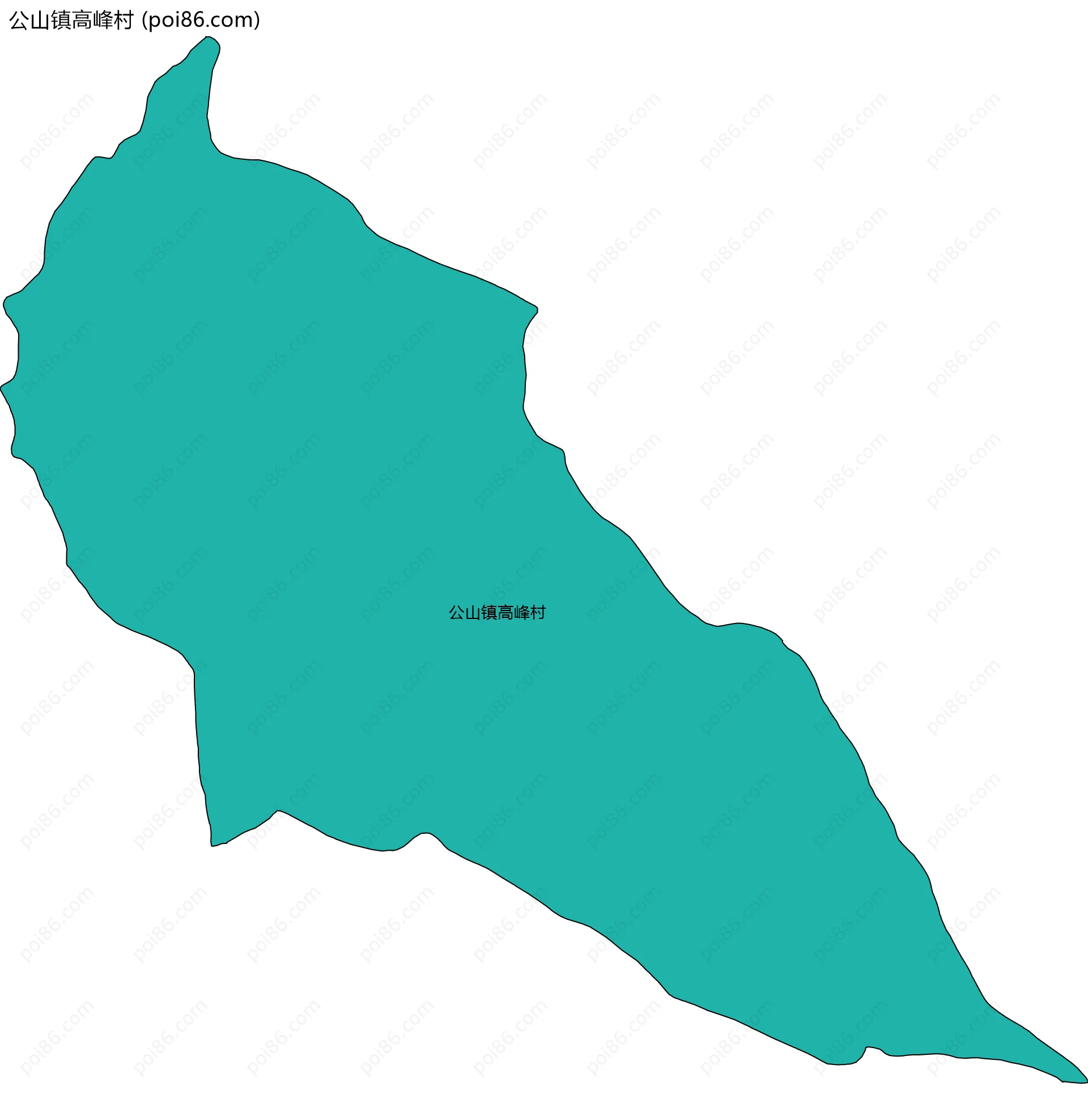 公山镇高峰村边界地图