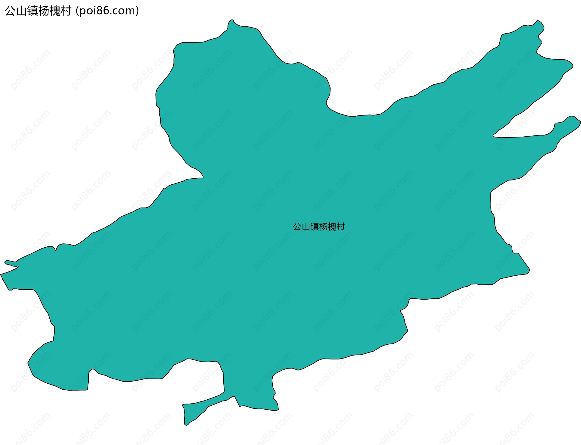 公山镇杨槐村边界地图