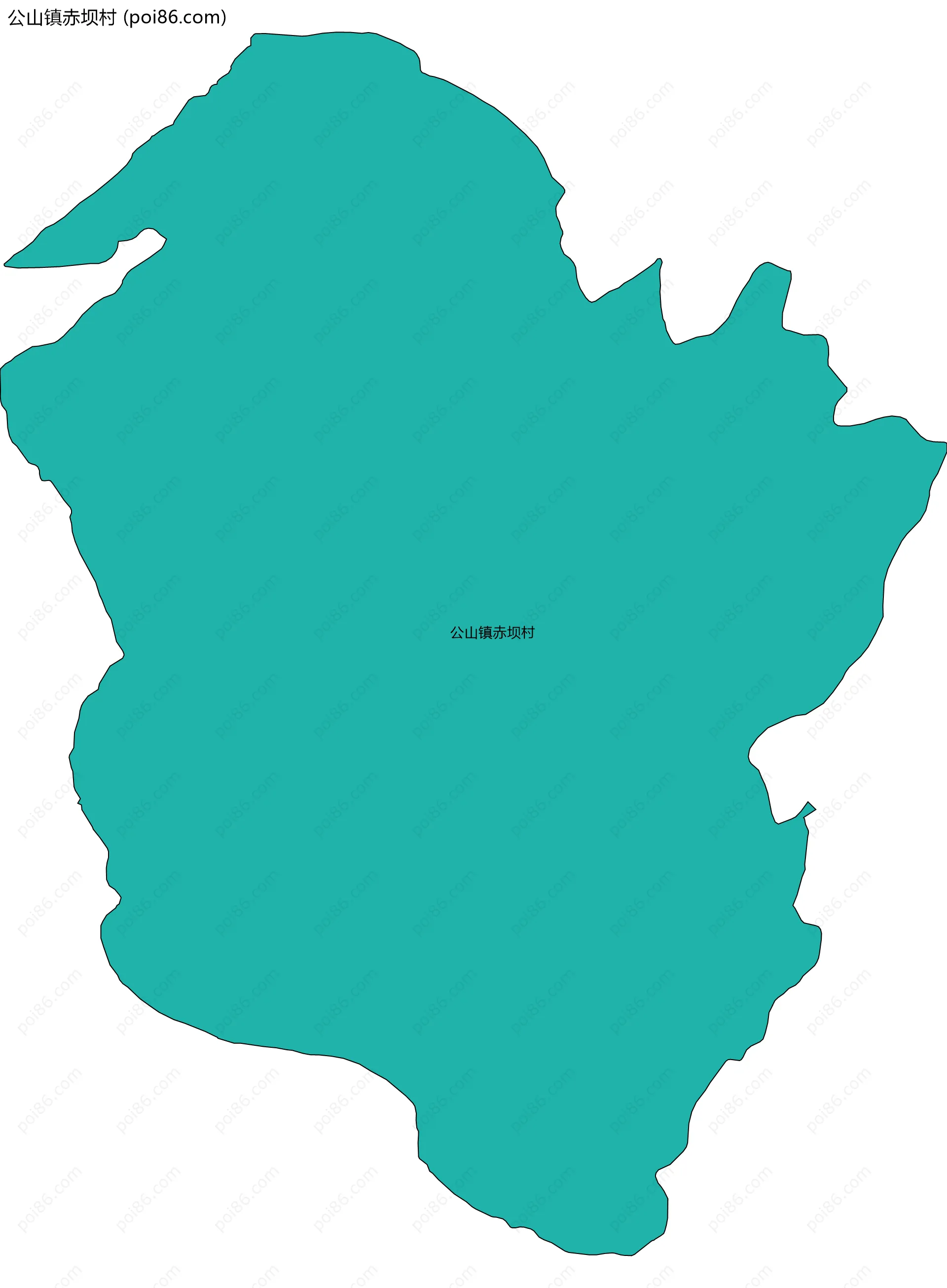 公山镇赤坝村边界地图