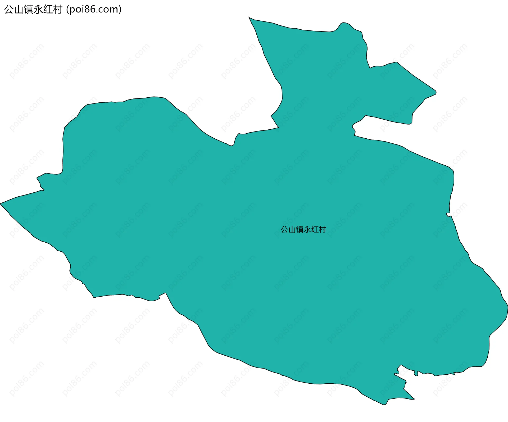 公山镇永红村边界地图