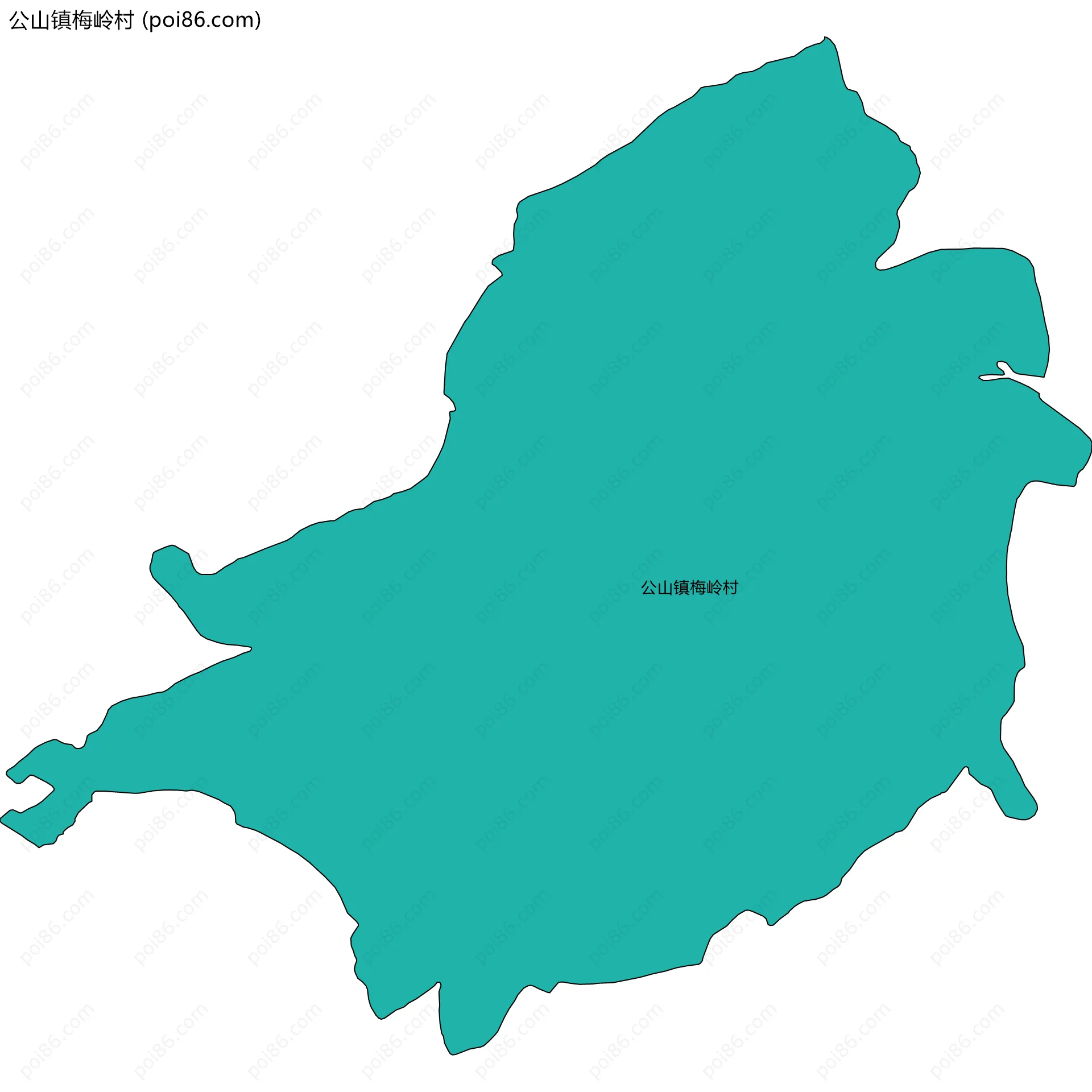 公山镇梅岭村边界地图