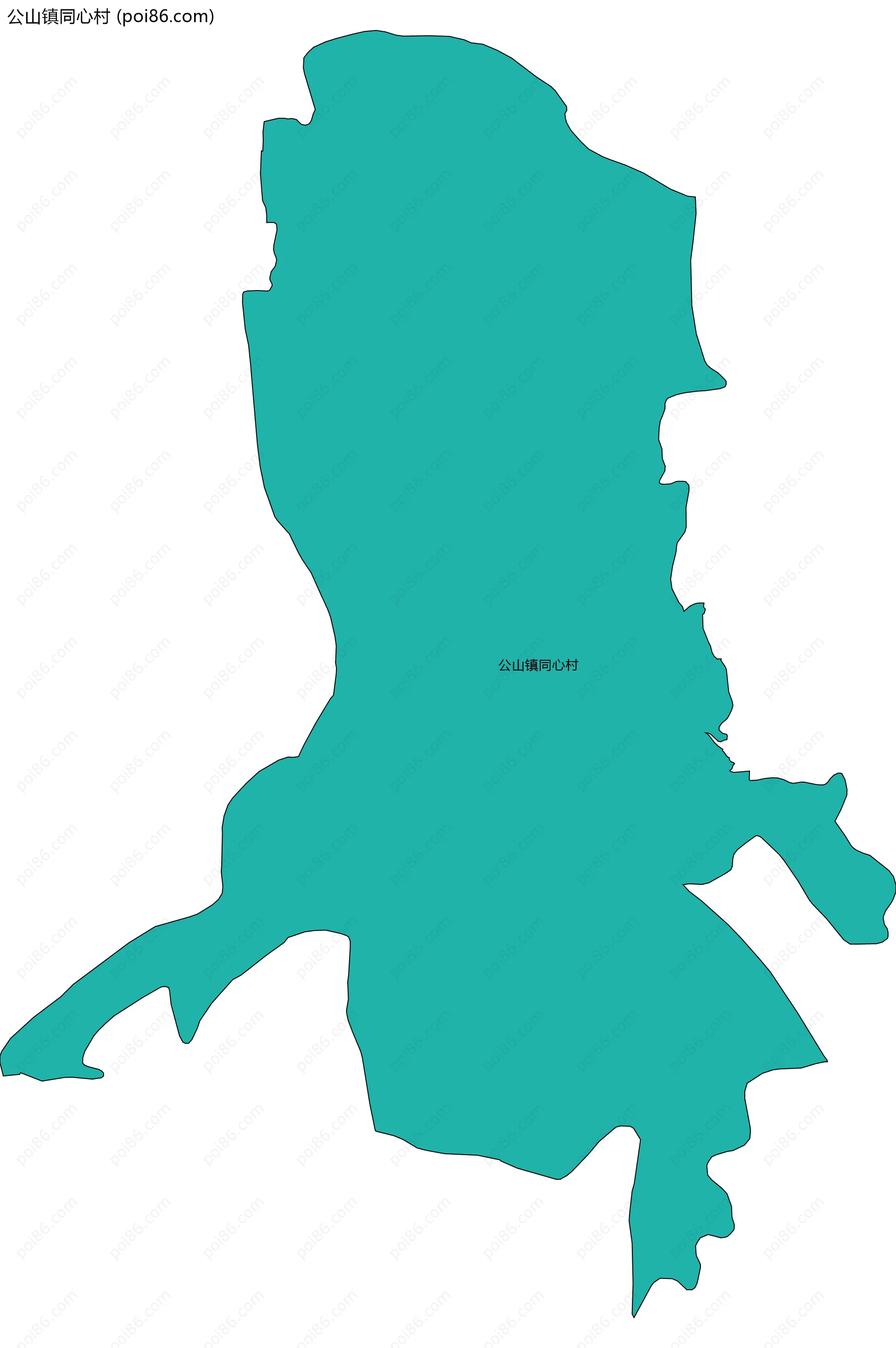 公山镇同心村边界地图