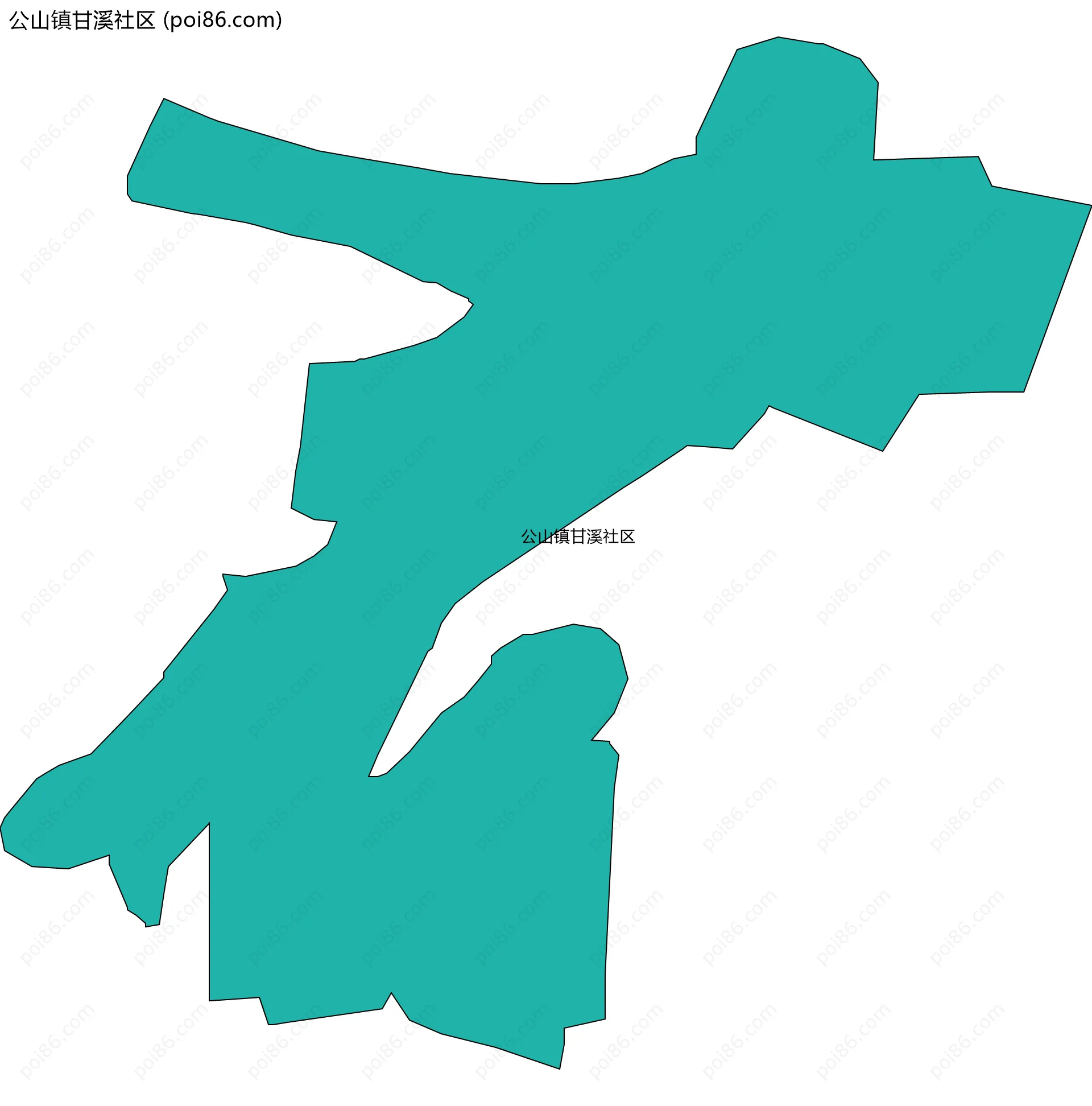 公山镇甘溪社区边界地图