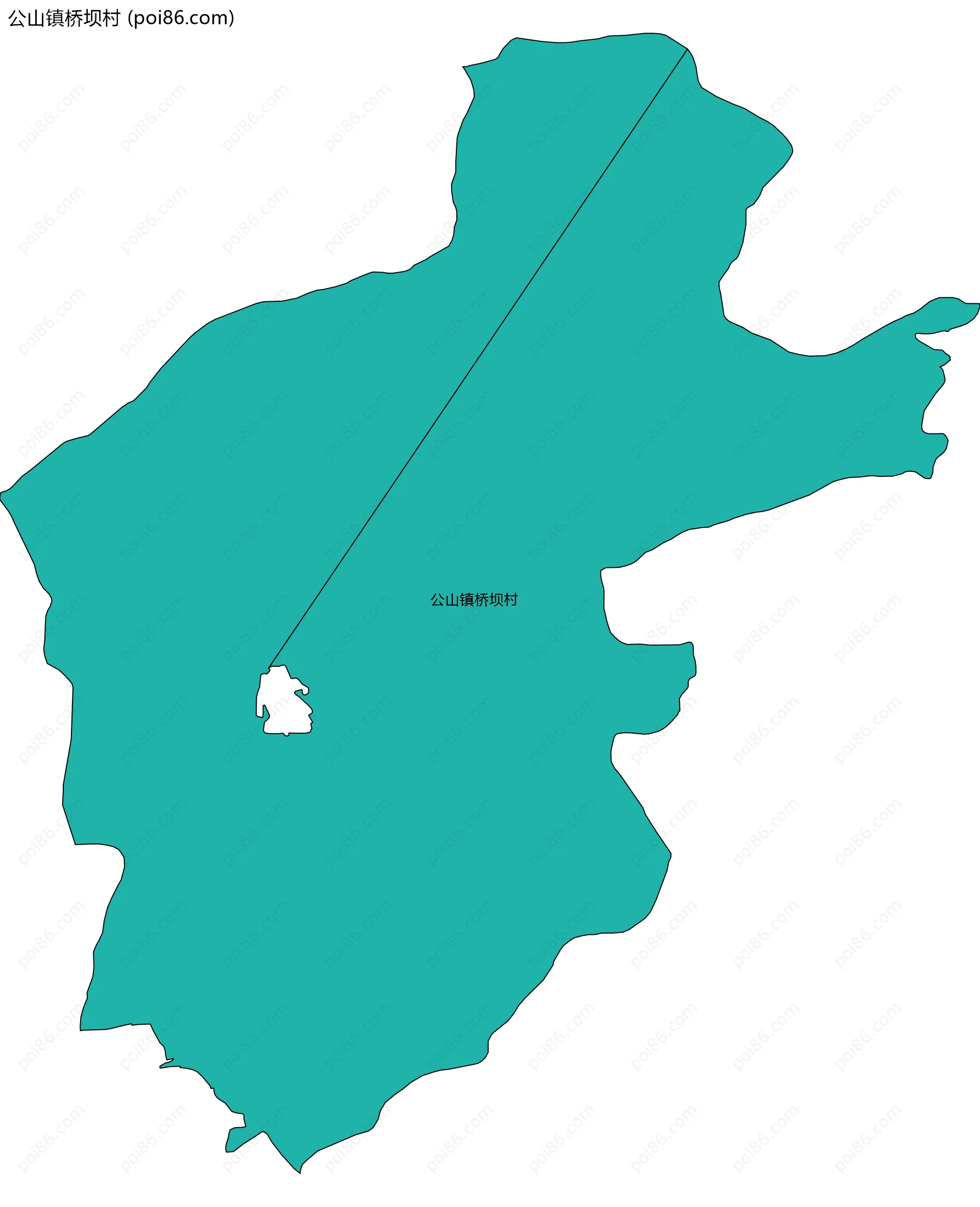 公山镇桥坝村边界地图