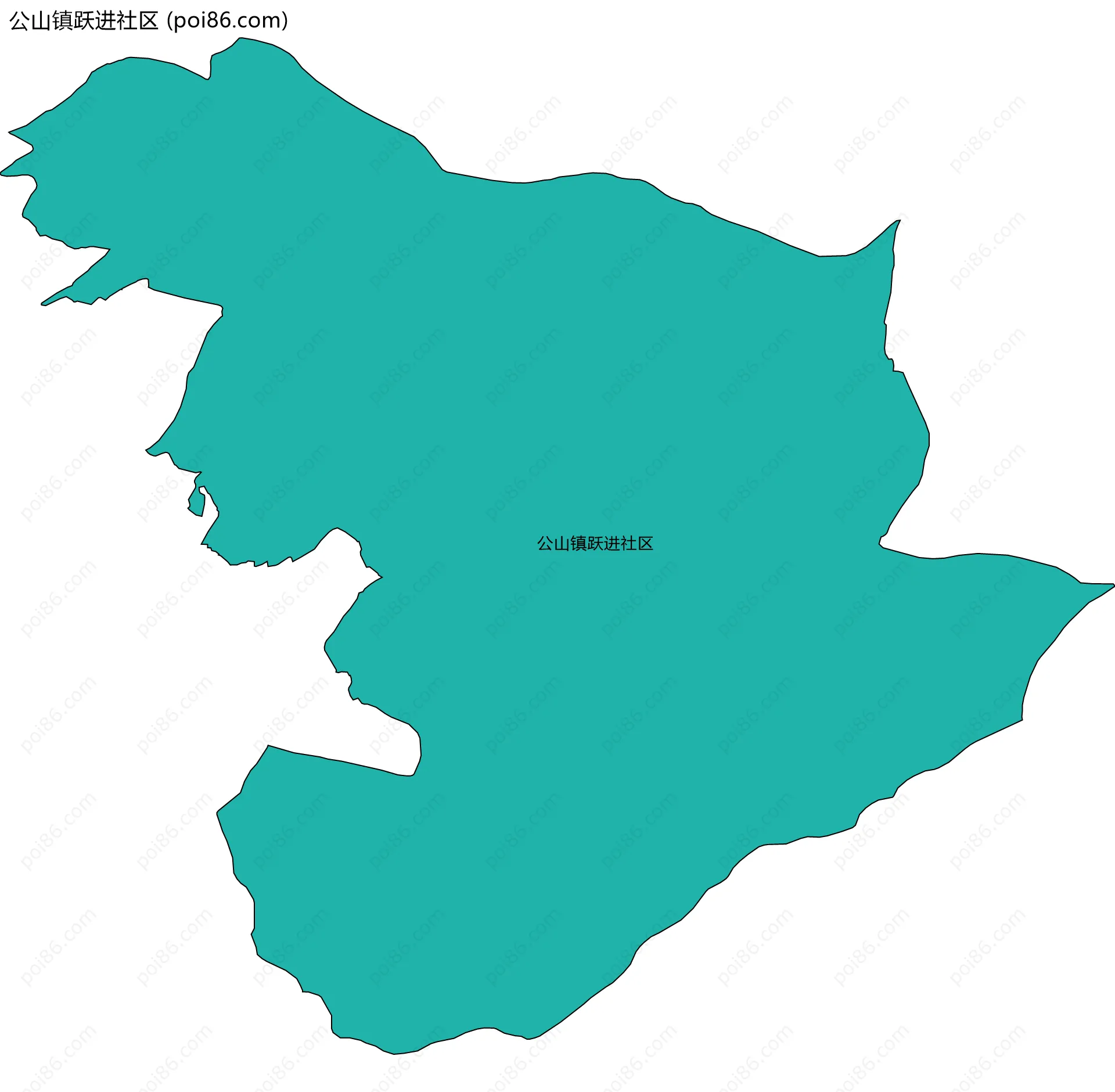 公山镇跃进社区边界地图