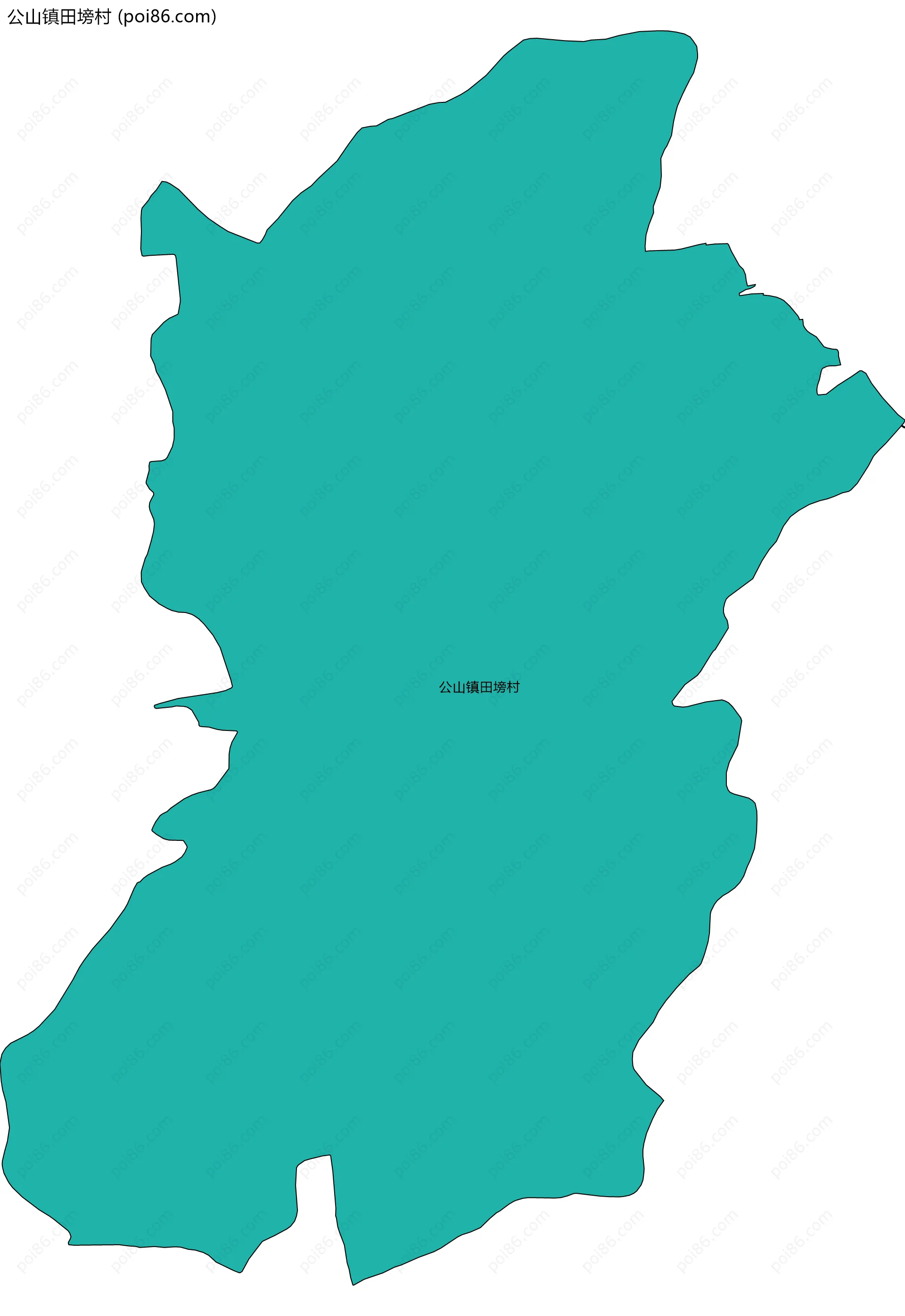 公山镇田塝村边界地图