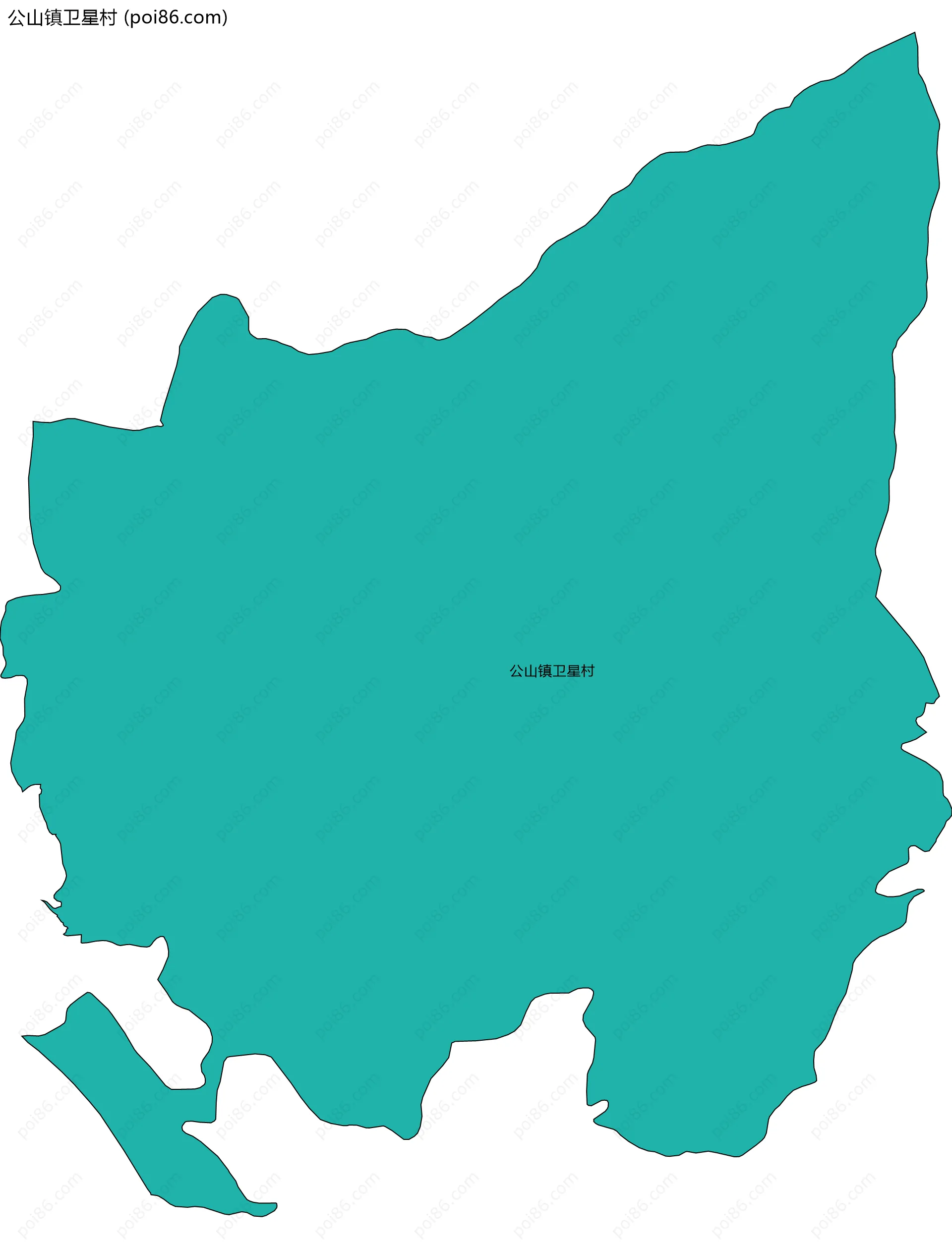 公山镇卫星村边界地图