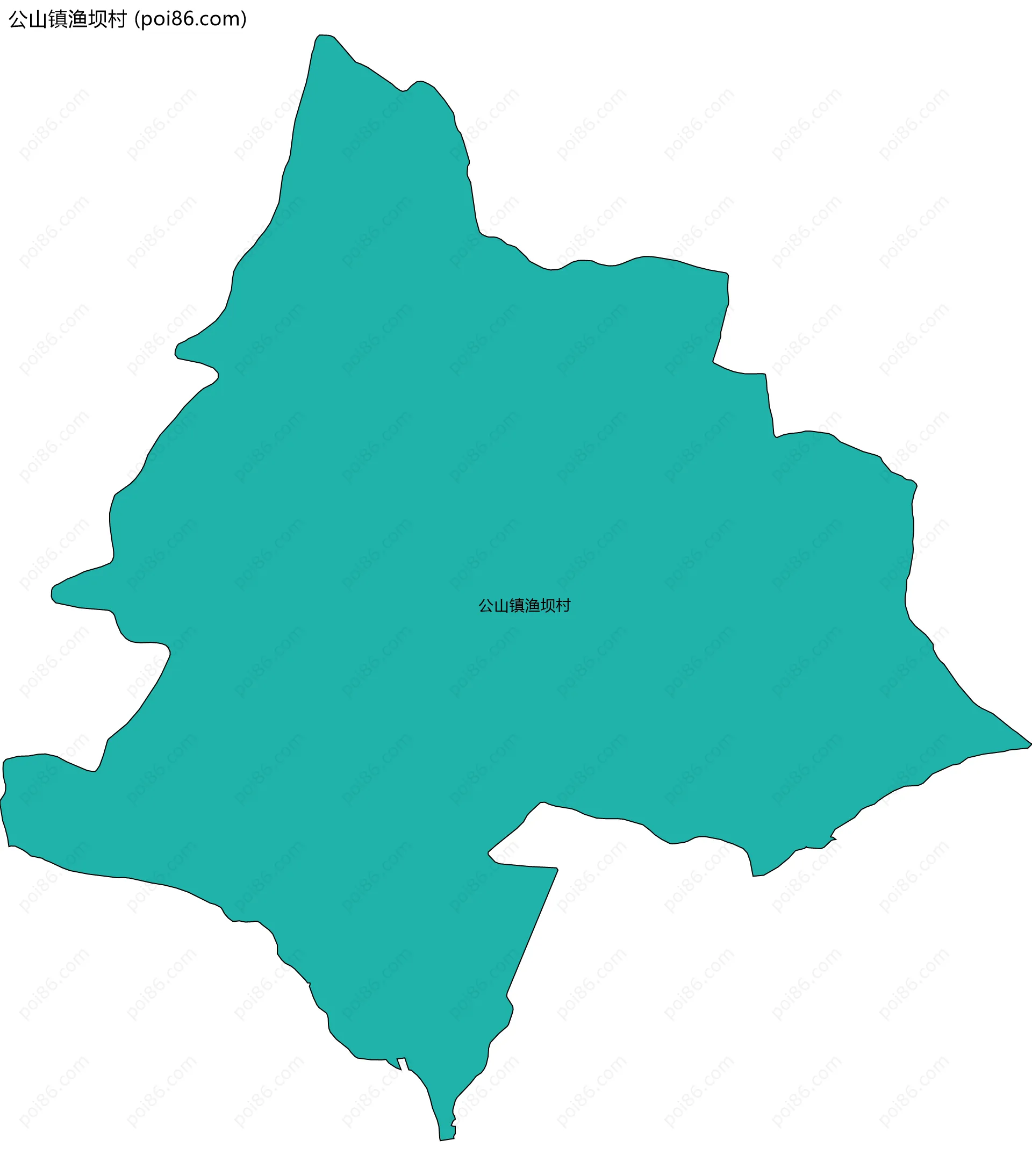 公山镇渔坝村边界地图