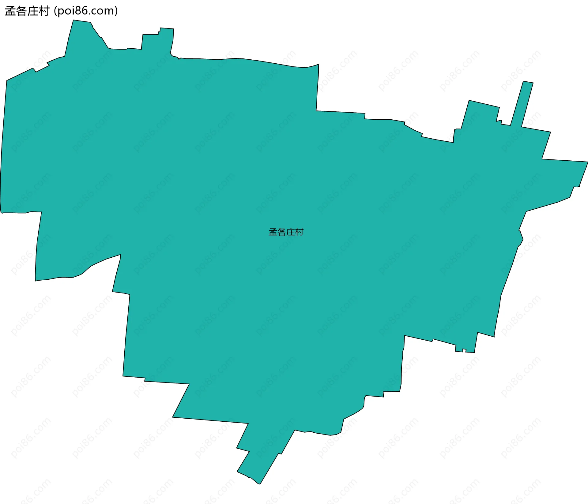孟各庄村边界地图