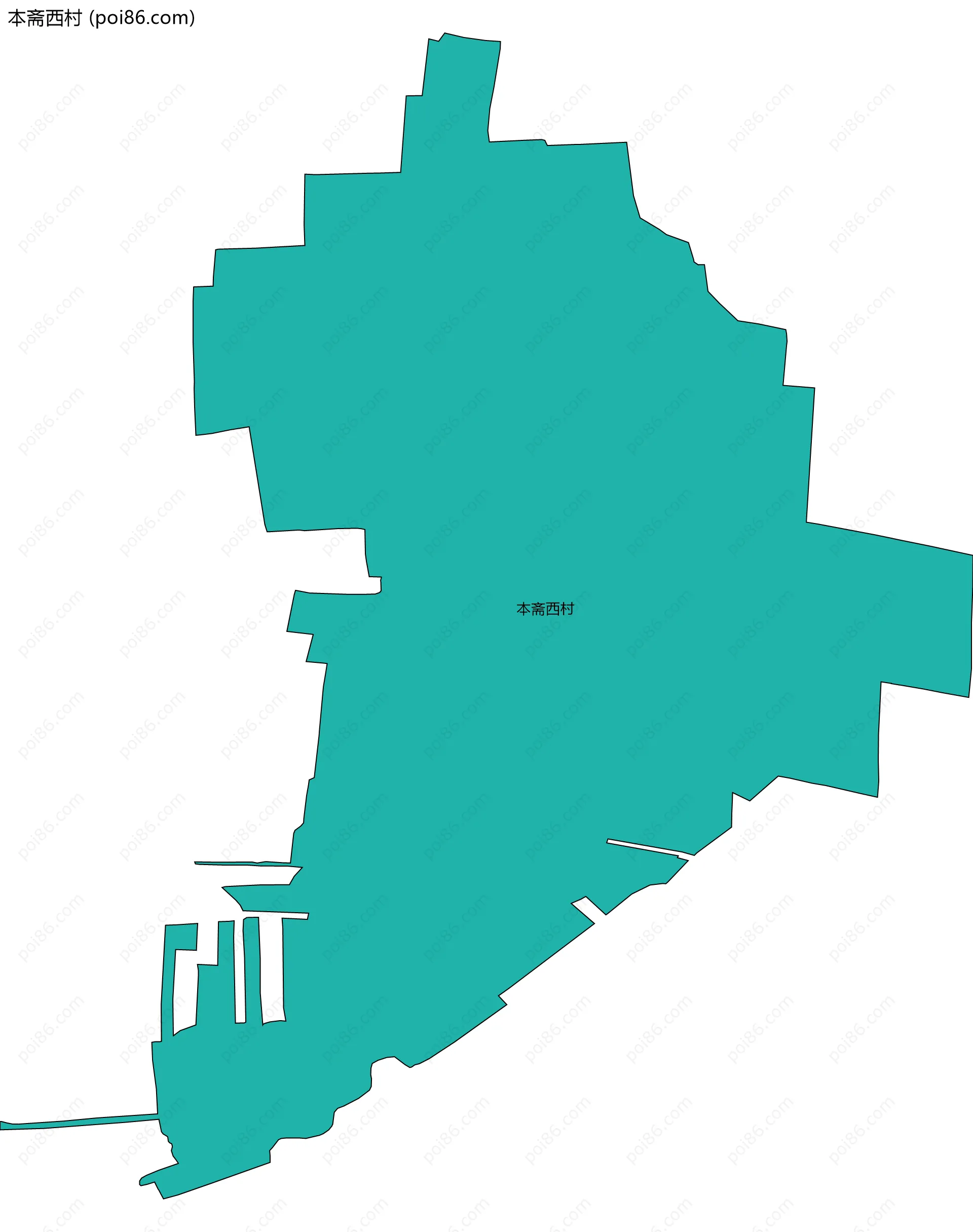 本斋西村边界地图