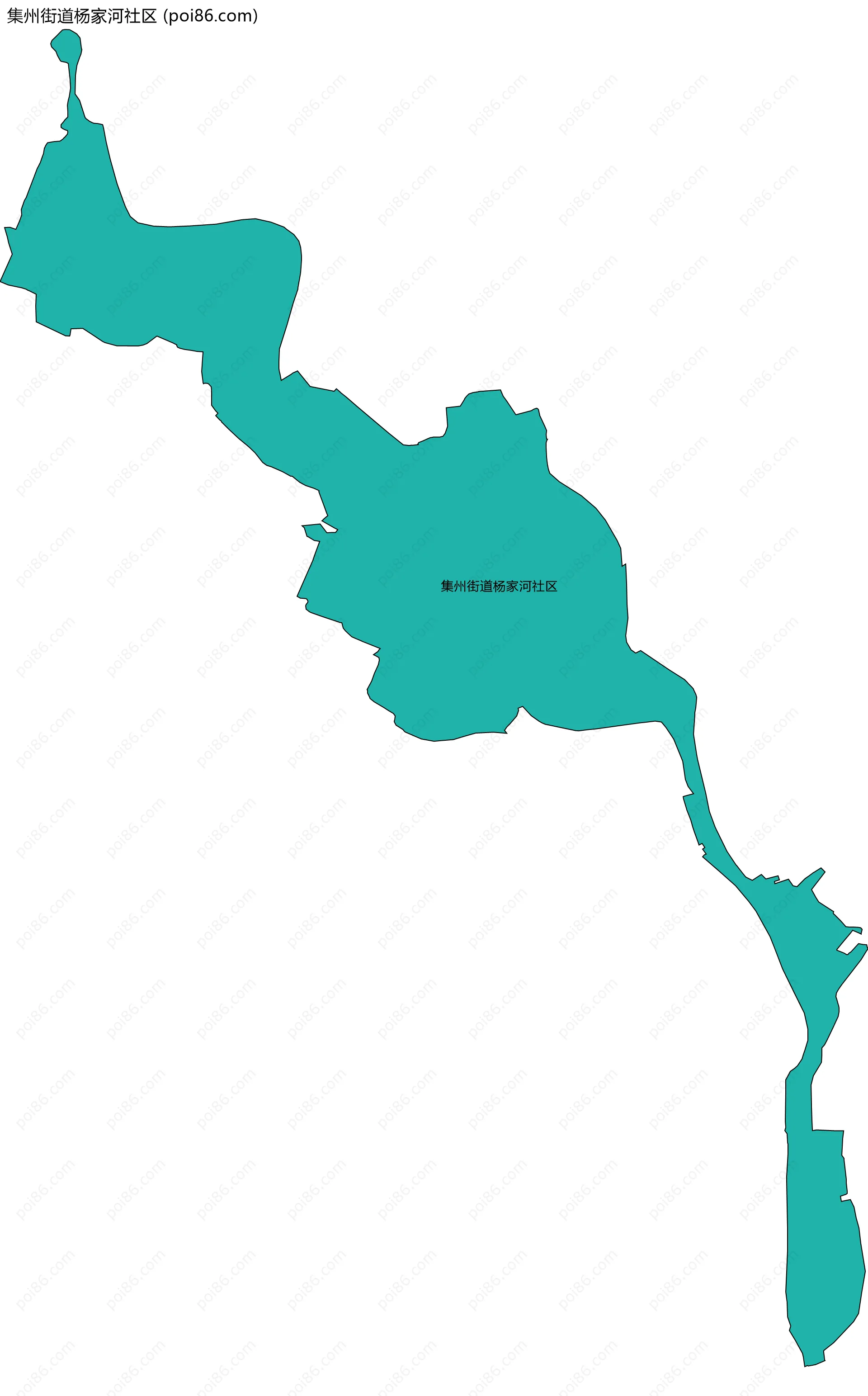 集州街道杨家河社区边界地图
