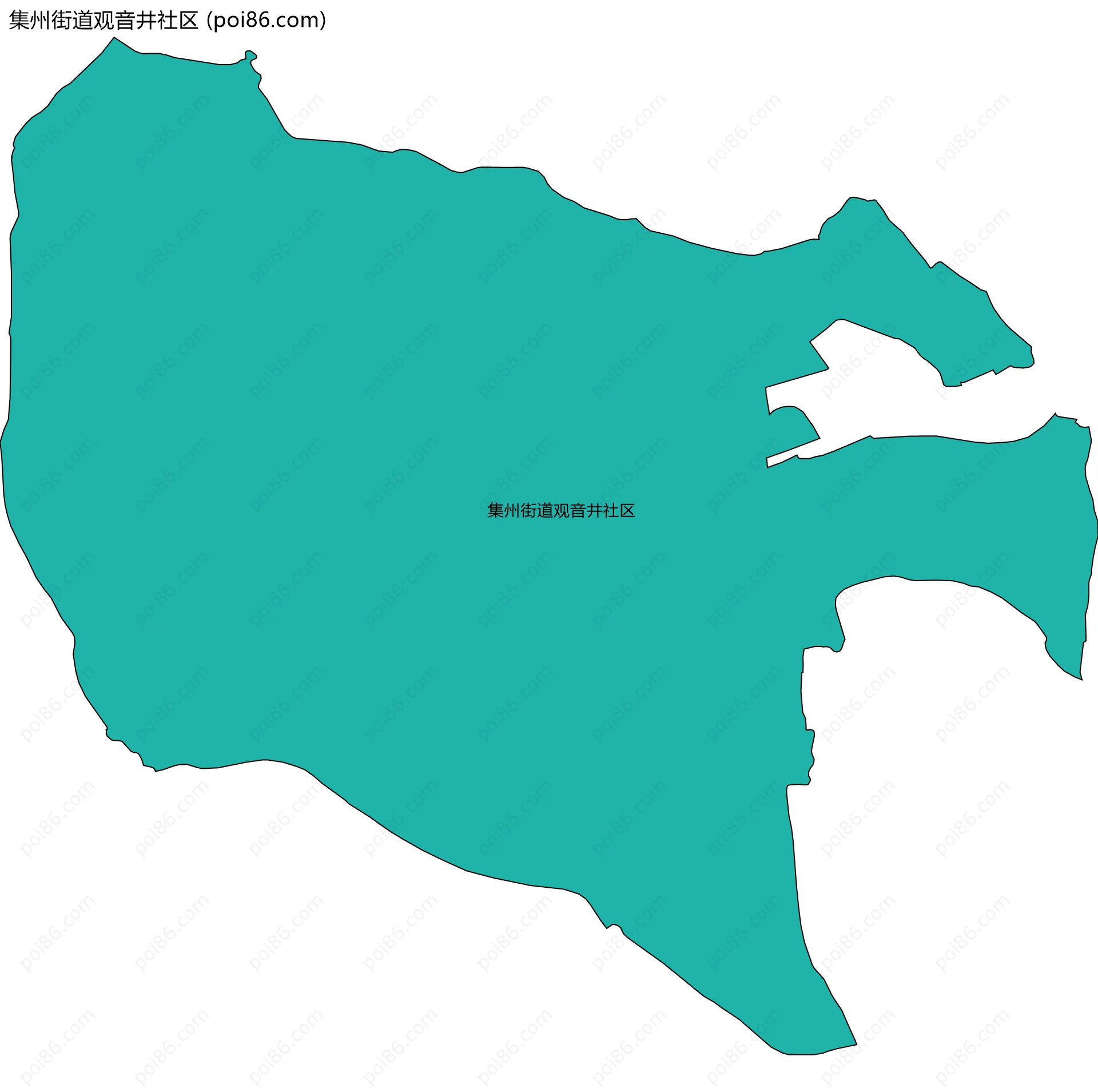 集州街道观音井社区边界地图