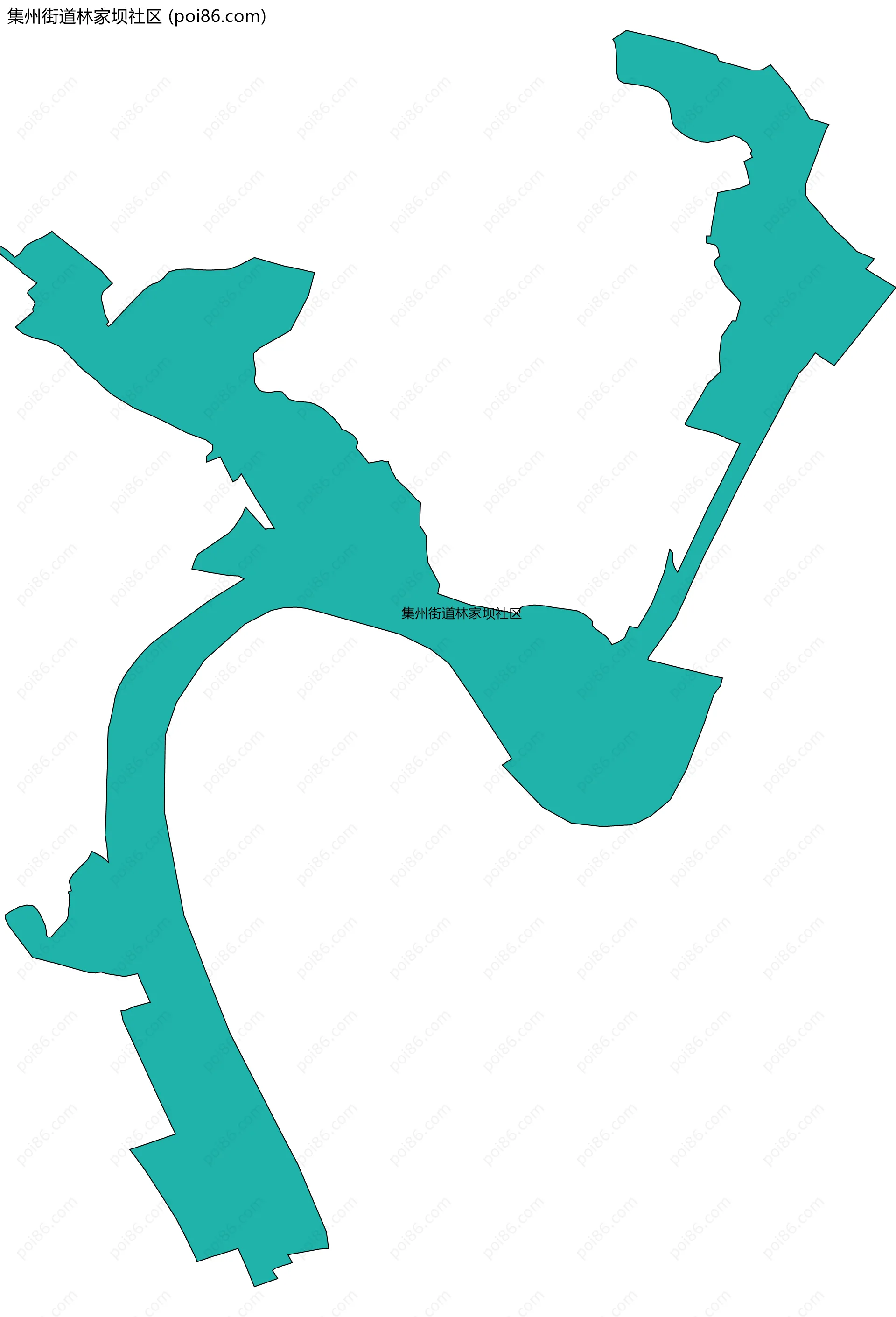 集州街道林家坝社区边界地图