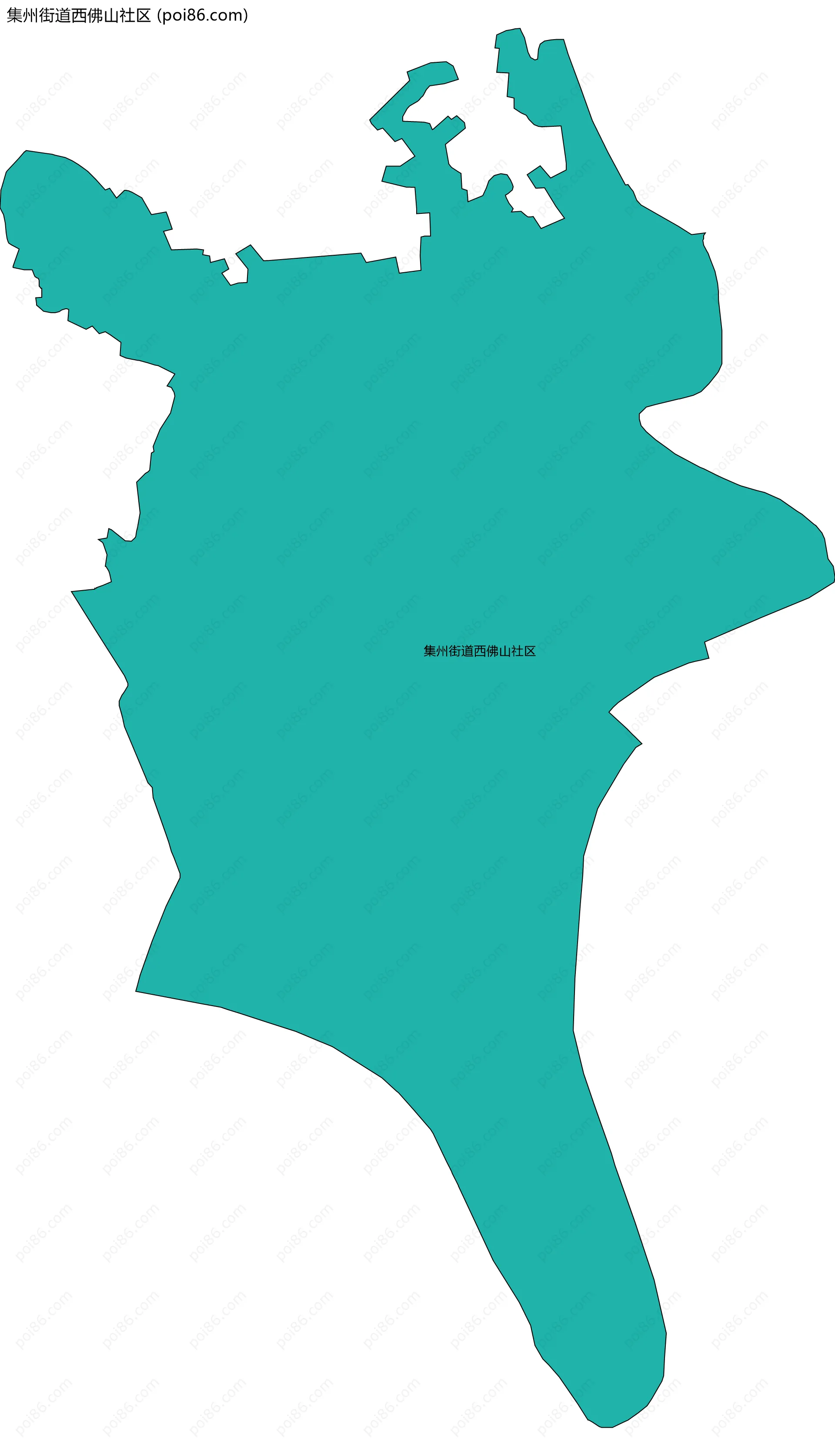 集州街道西佛山社区边界地图