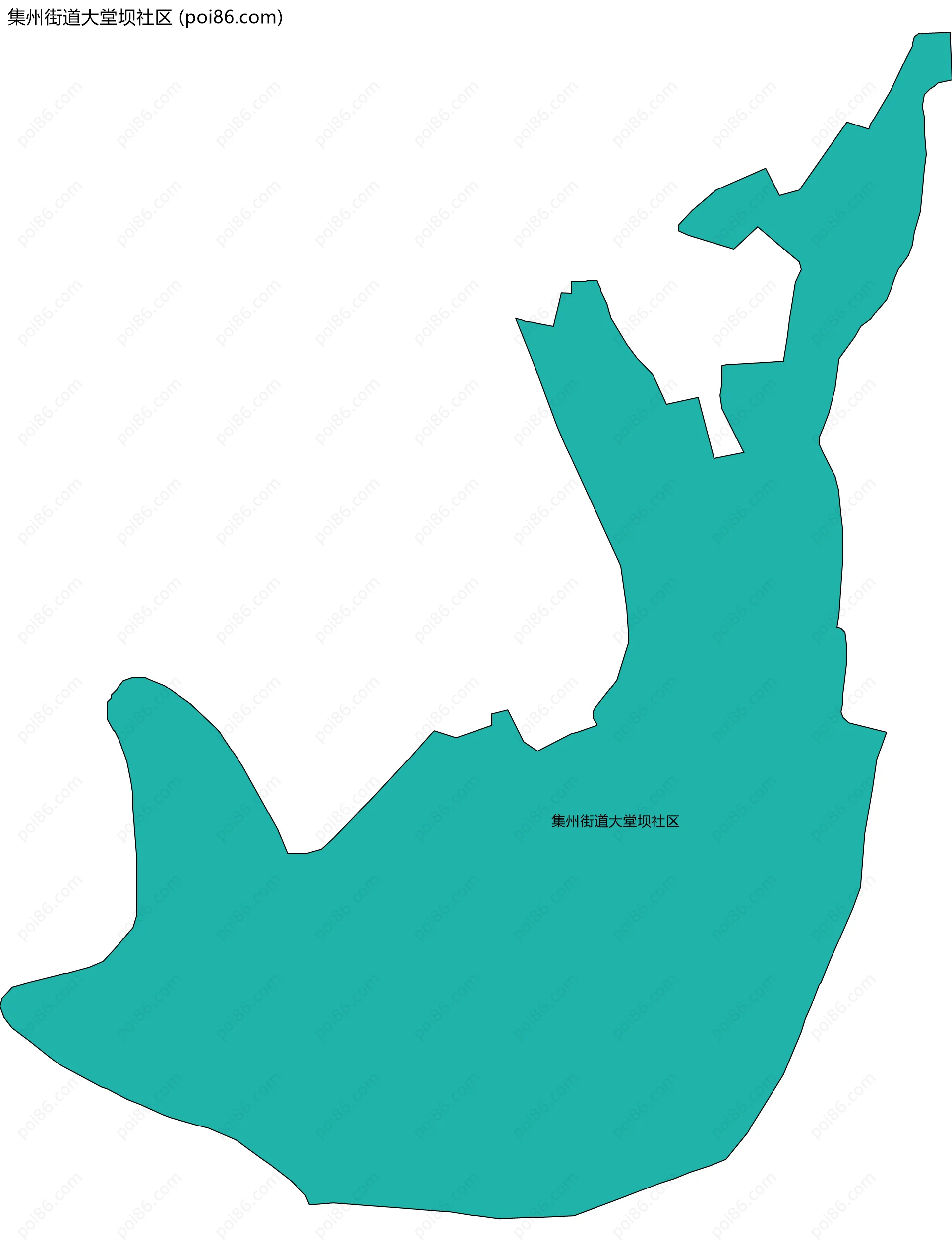集州街道大堂坝社区边界地图