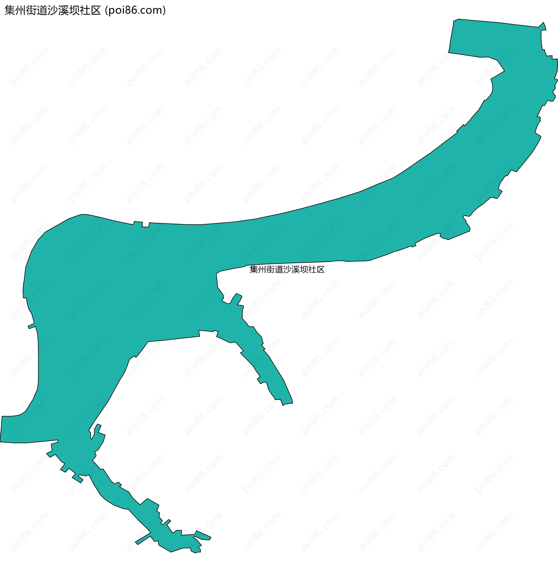 集州街道沙溪坝社区边界地图