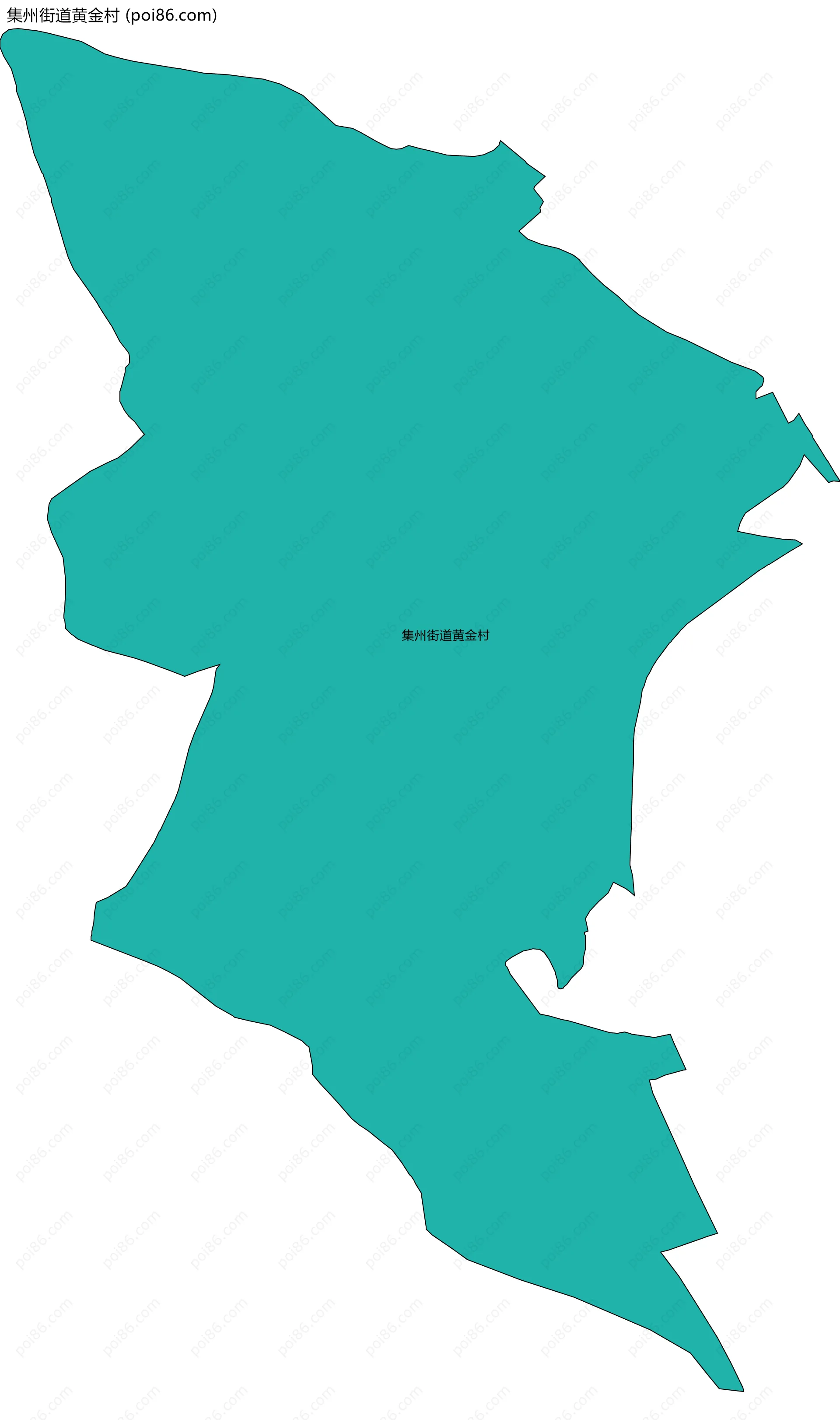 集州街道黄金村边界地图