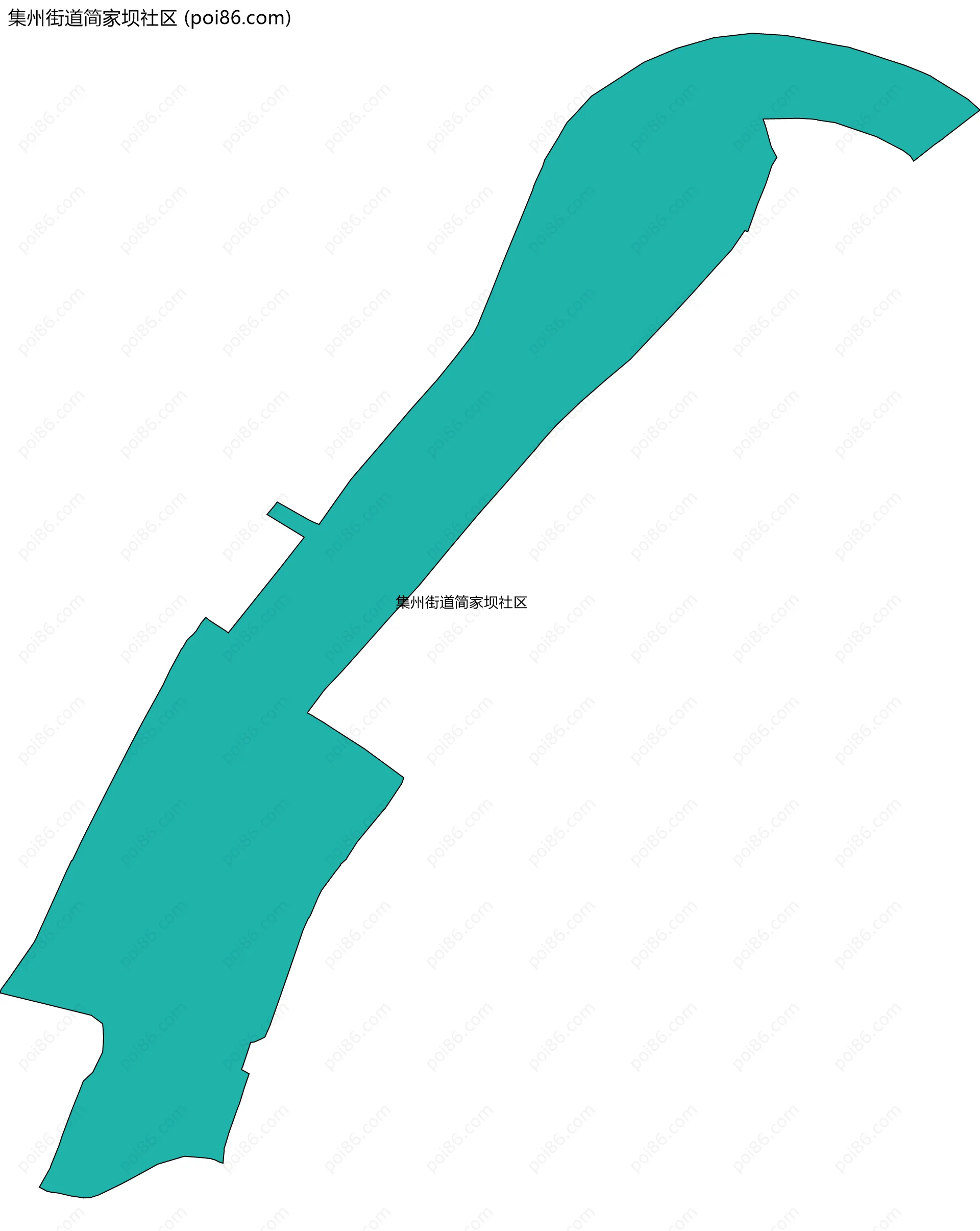 集州街道简家坝社区边界地图