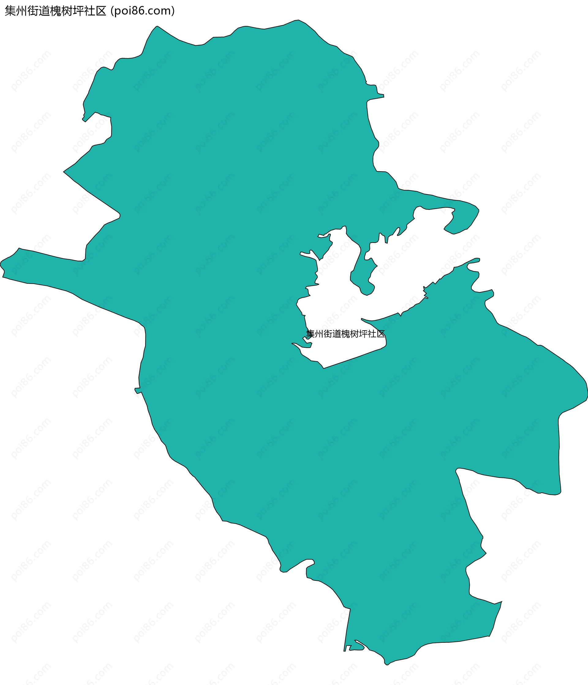 集州街道槐树坪社区边界地图