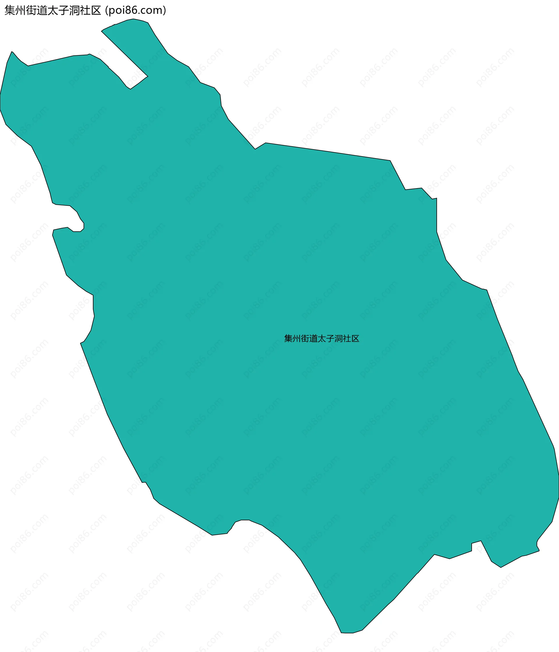 集州街道太子洞社区边界地图