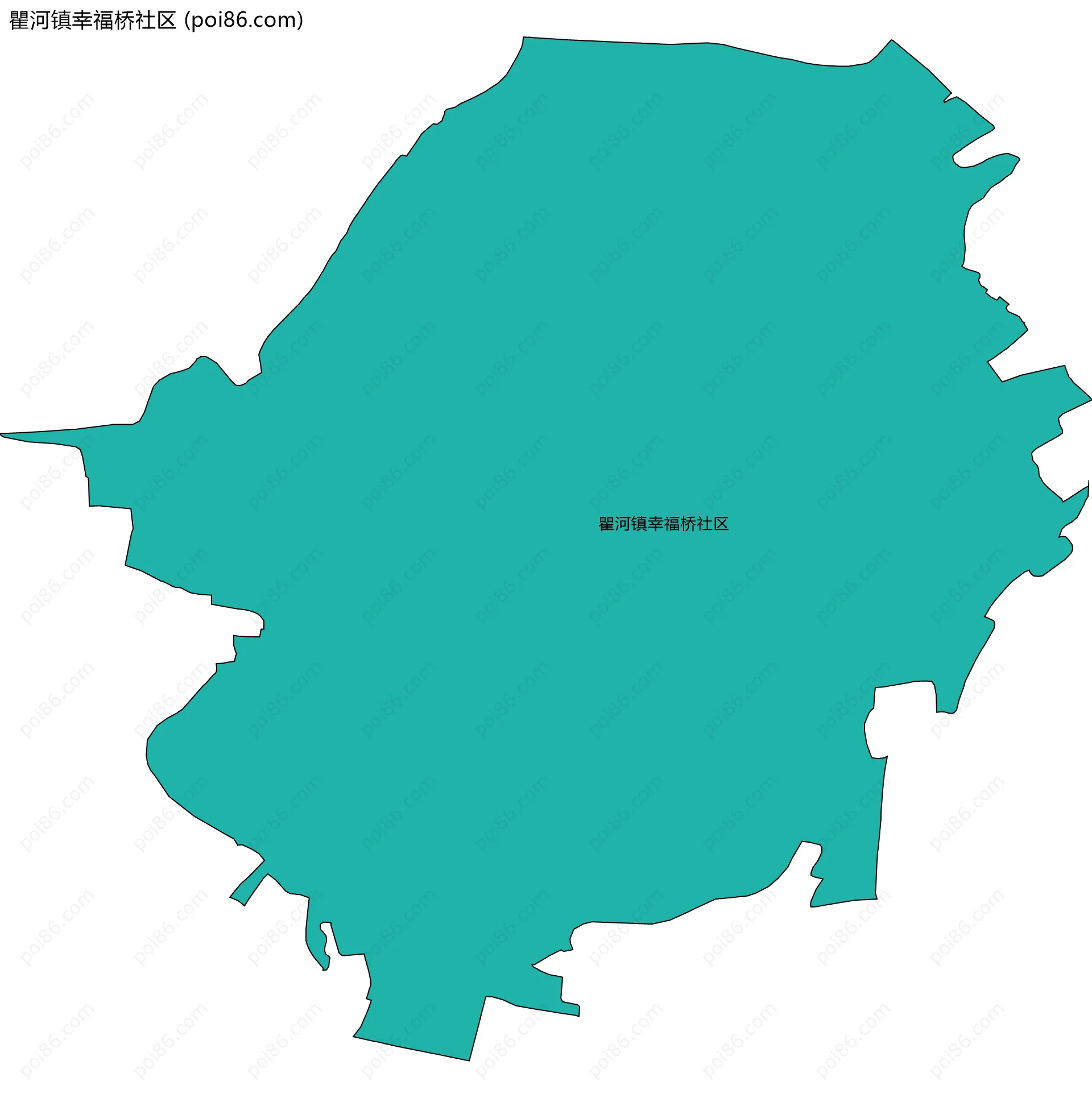 瞿河镇幸福桥社区边界地图