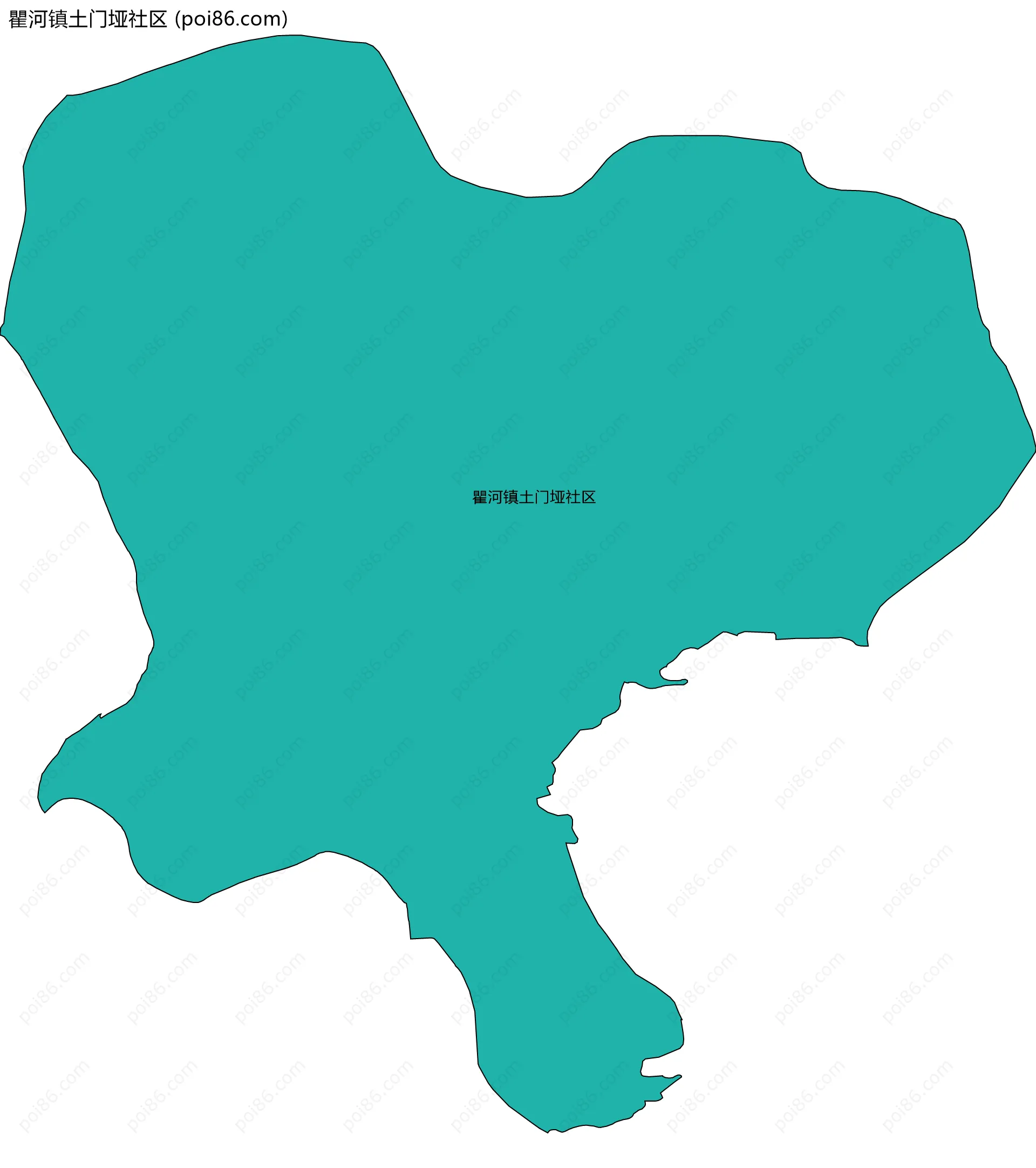 瞿河镇土门垭社区边界地图