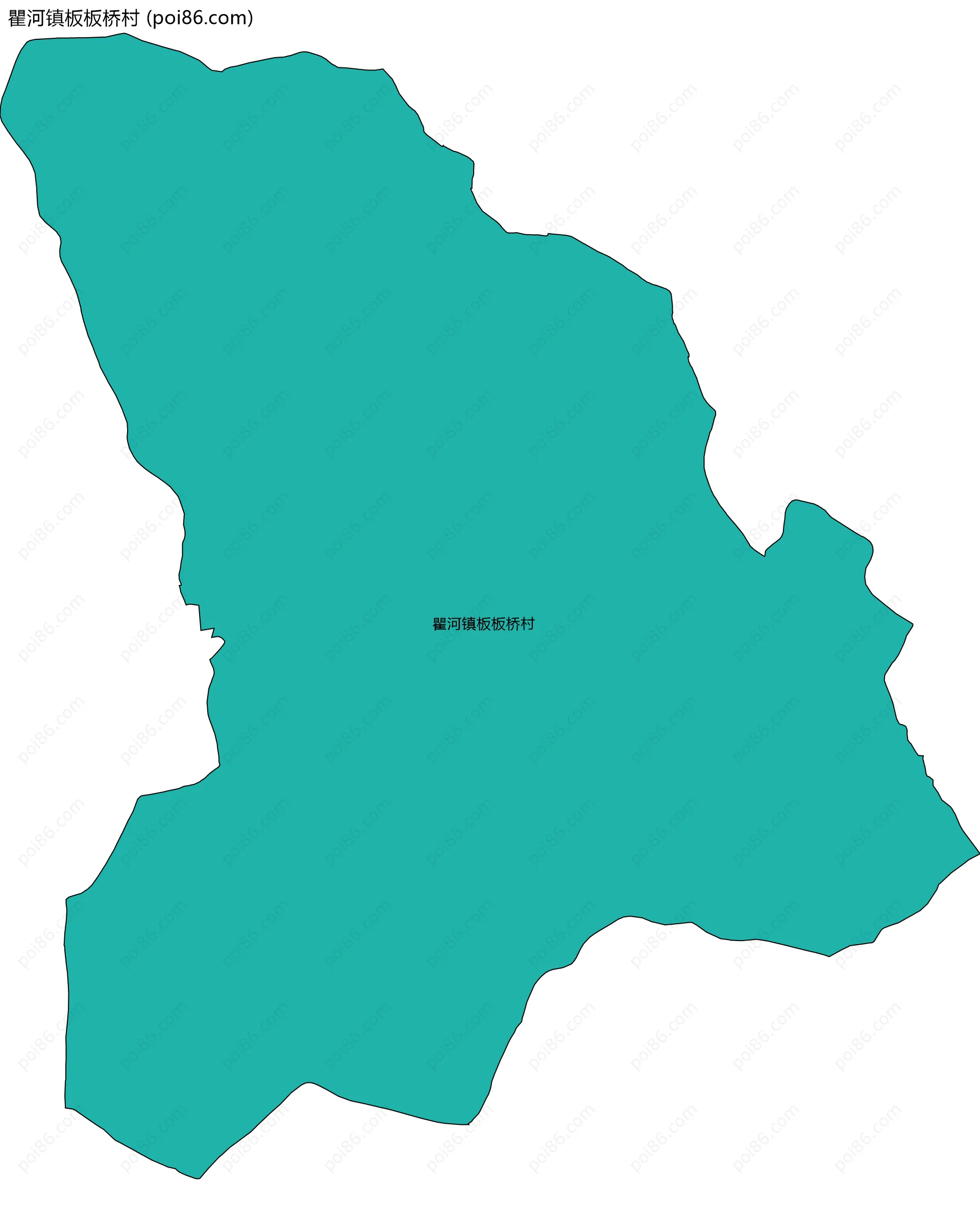 瞿河镇板板桥村边界地图